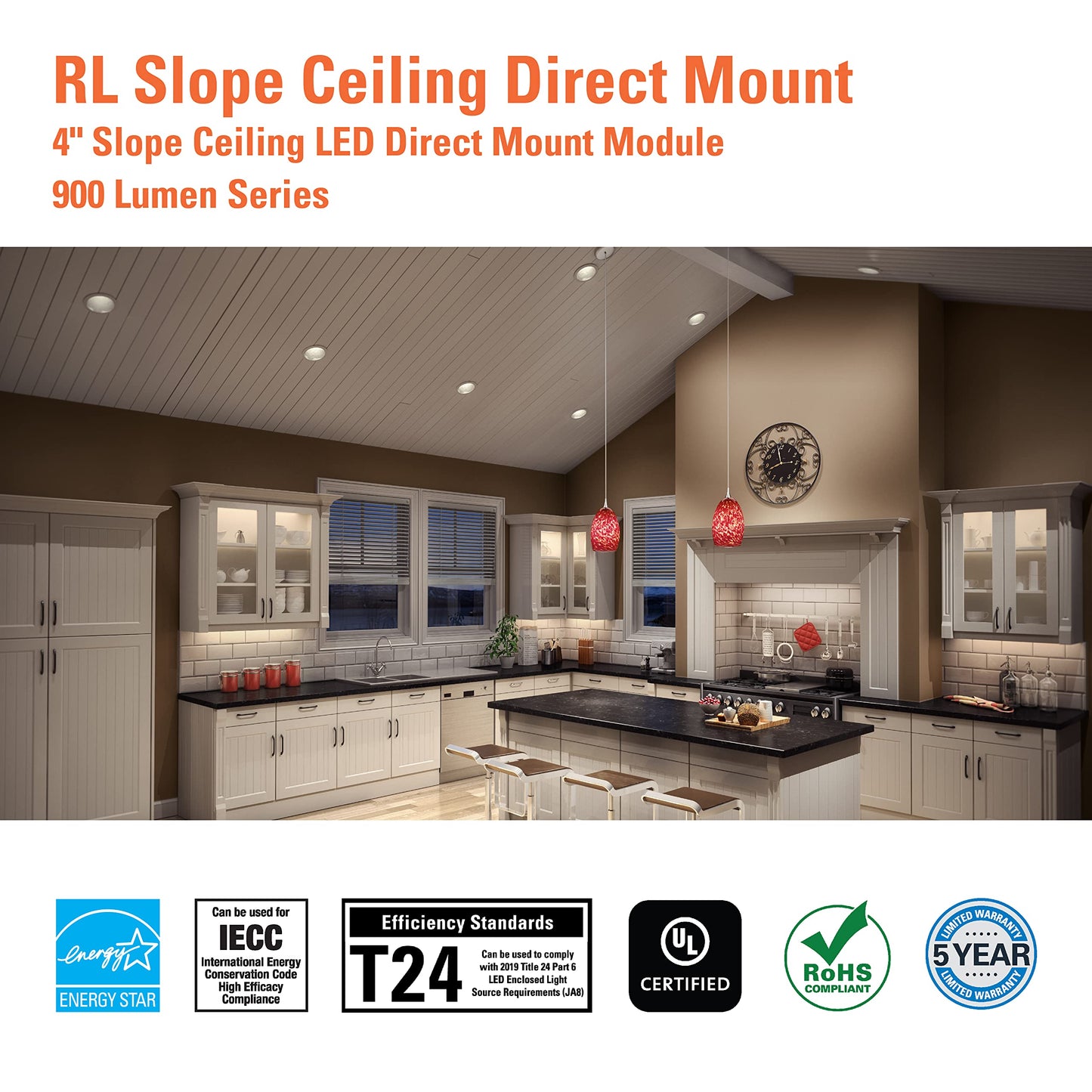 HALO RLS 4-in Adjustable Recessed LED Downlight for Any Sloped Ceiling w/Selectable Color Temperatures - White - RLS4099FS1EWHDMR