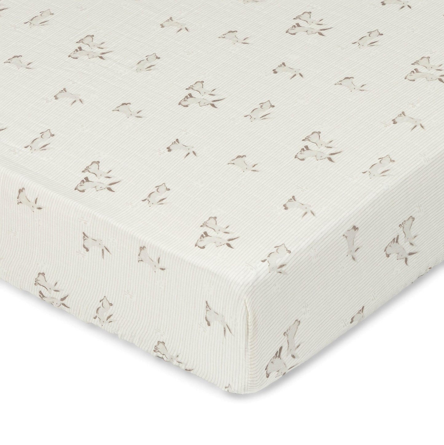 Crane Baby 100% Organic Cotton Gender Neutral Animal Nursery Bedding, Fitted Sheet, Soft Breathable GOTS Certified Cotton, Bunny Crib Sheet