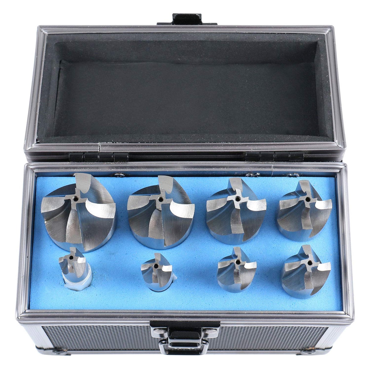 Accusize Industrial Tools H.S.S. Corner Rounding End Mill Set Size from 1/16'' to 3/8'', 8 Pcs, 1011-0008