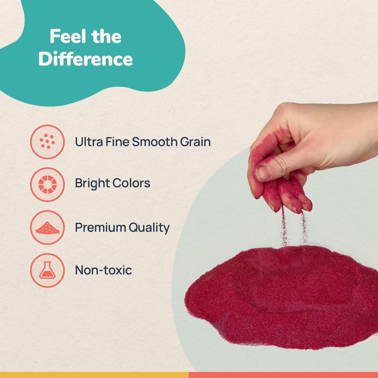 CuteyCo Crafty Sand - 10 Colors: 3 lbs of Vibrant Craft & Play