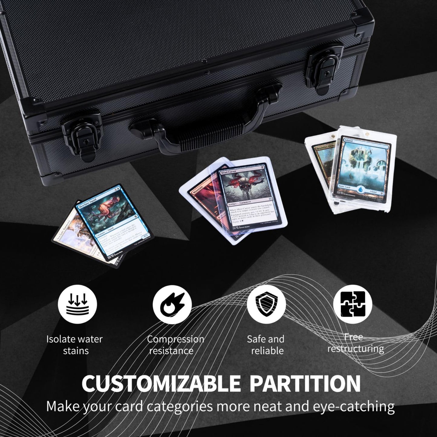 KUOOKING Toploader Storage Box with Card Dividers for 3" x 4" Rigid Cards, Holds 600+ 35pt Top Loaders, Sports Card & Trading Card Storage Case, Baseball Card Box Organizer, Top Loaders Card Holder
