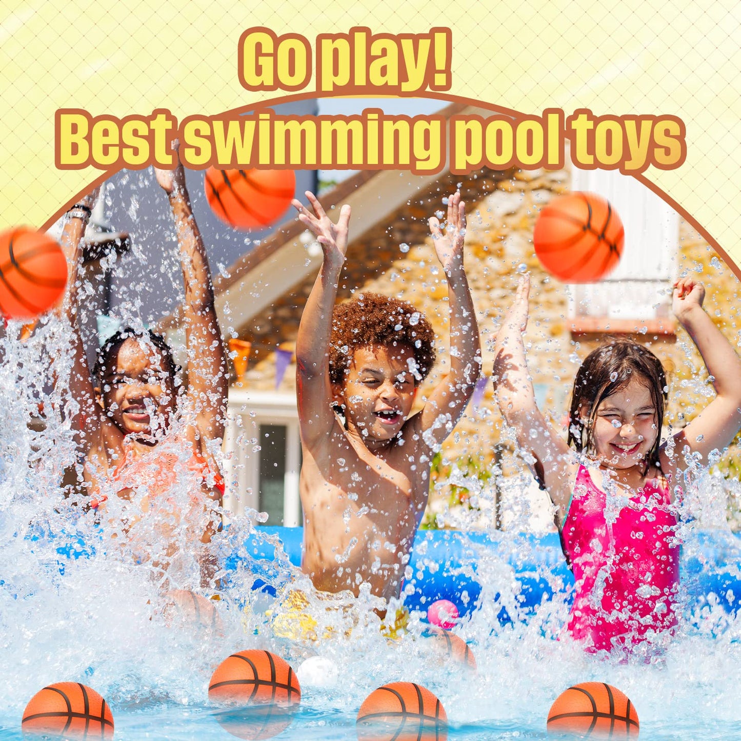 30 Pieces Mini Inflatable Basketballs Mini Hoop Basketballs Pool Ball for Beach Pool Sports Game Party Supplies, 4 Inches