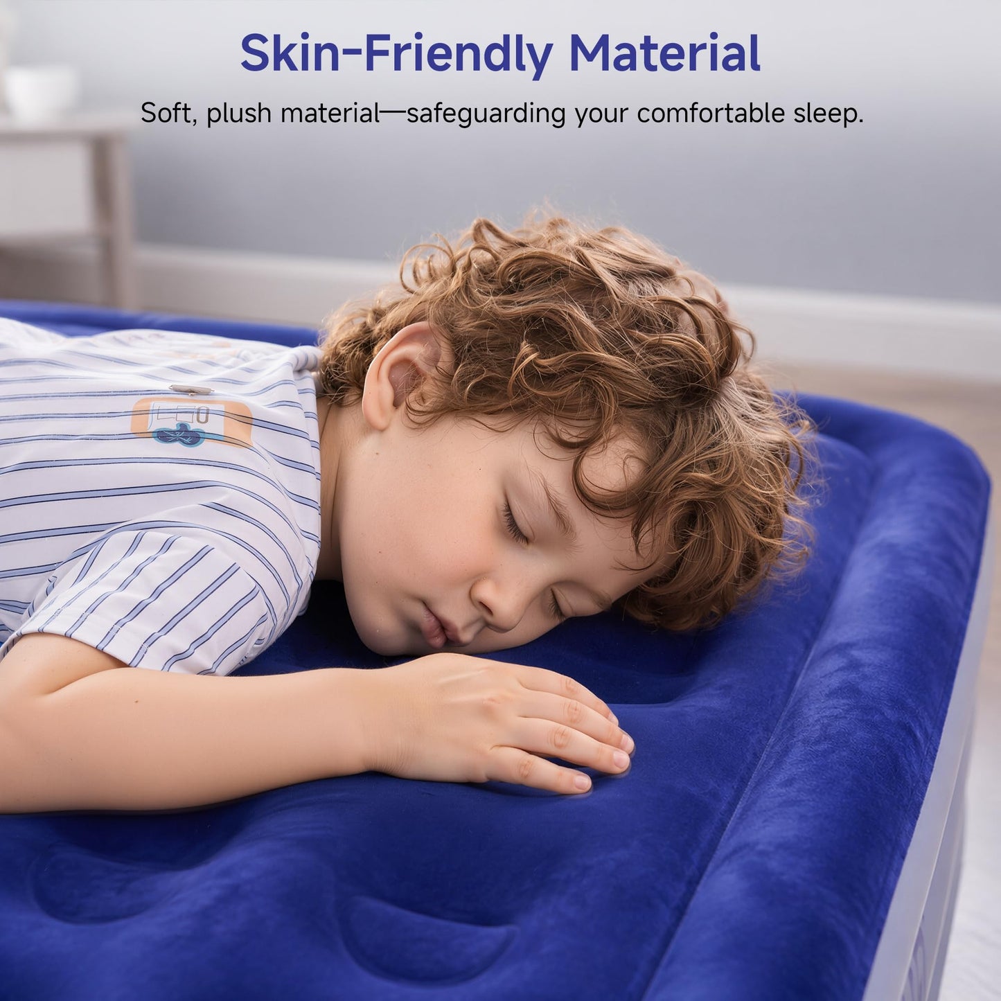 Sebor Air Mattress Twin with Built-in Pump 18", Comfortable Self-Inflating Air Mattress with High-Speed Pump, Durable Blow Up Mattress Twin with Storage Bag for Guests, Camping, Travel