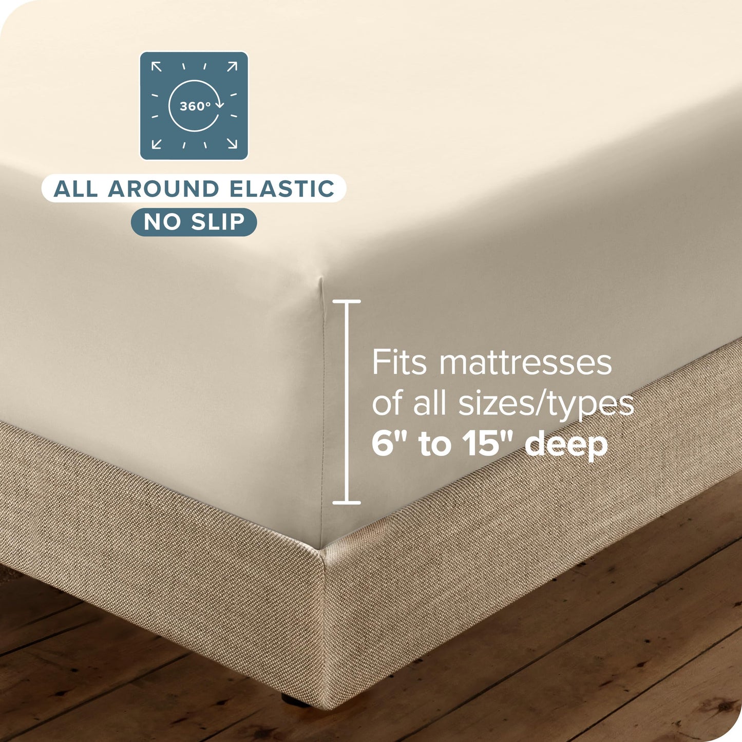 Bare Home Hotel Luxury King Sheet Set, Extra Soft - 6 Piece Set - Deep Pockets - Easy Fit - Cooling & Breathable - Wrinkle, Fade, Stain Resistant - Includes 4 Pillowcases (King, Sand)
