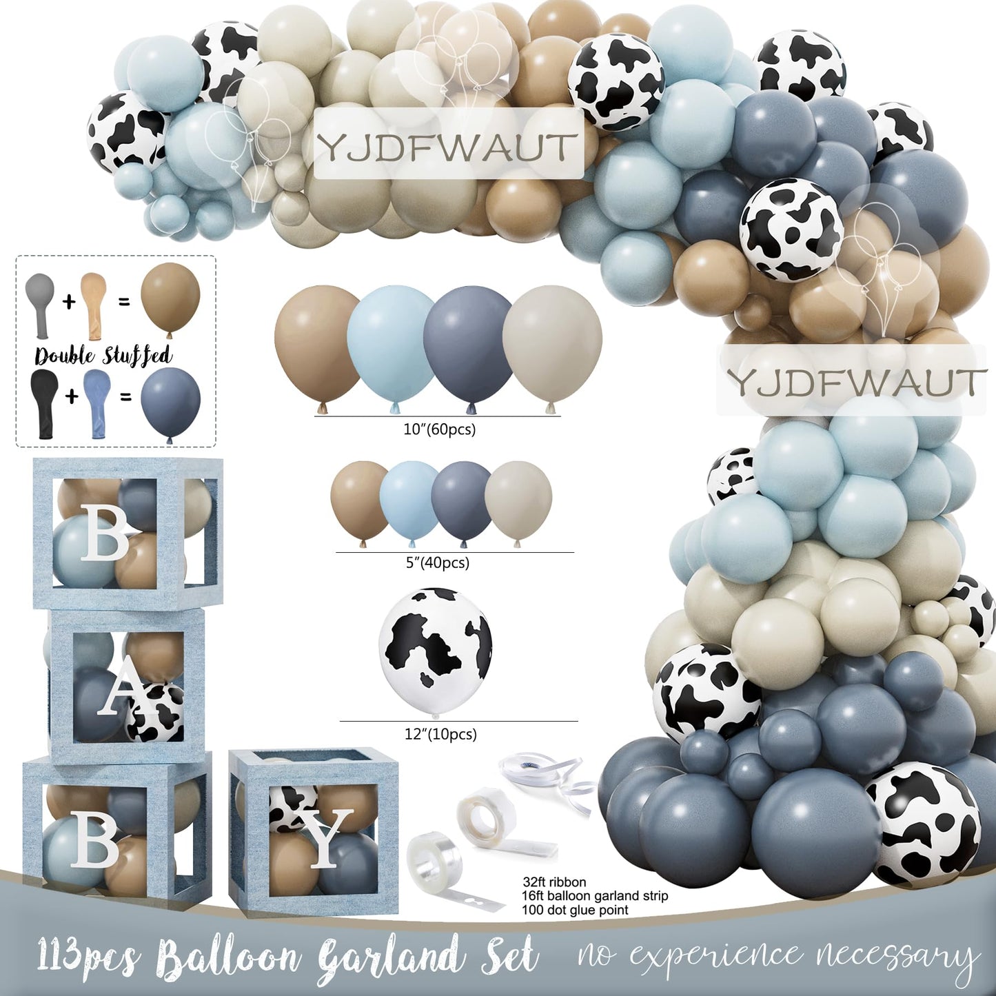 YJDFWAUT Cowboy Baby Shower Decorations Party Supplies for Boy, A Little Cowboy is on the Way Decorations, Western Baby Shower Decor, Cowboy Rodeo Baby Shower
