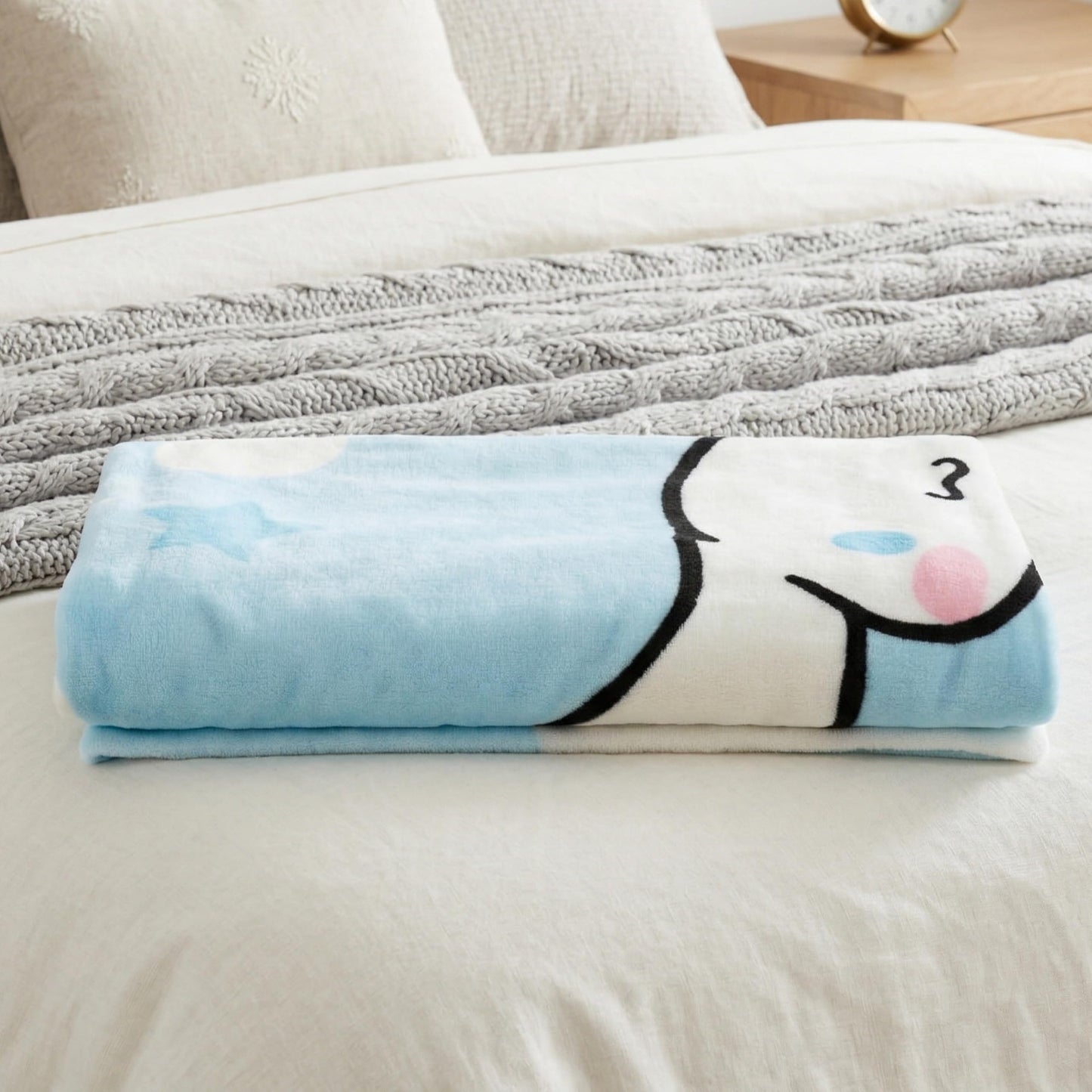 Cinnamoroll Bedding Super Soft Cozy Blanket, 62 in x 90 in, Kawaii Collectible Gift, (Officially Licensed Product) by Franco