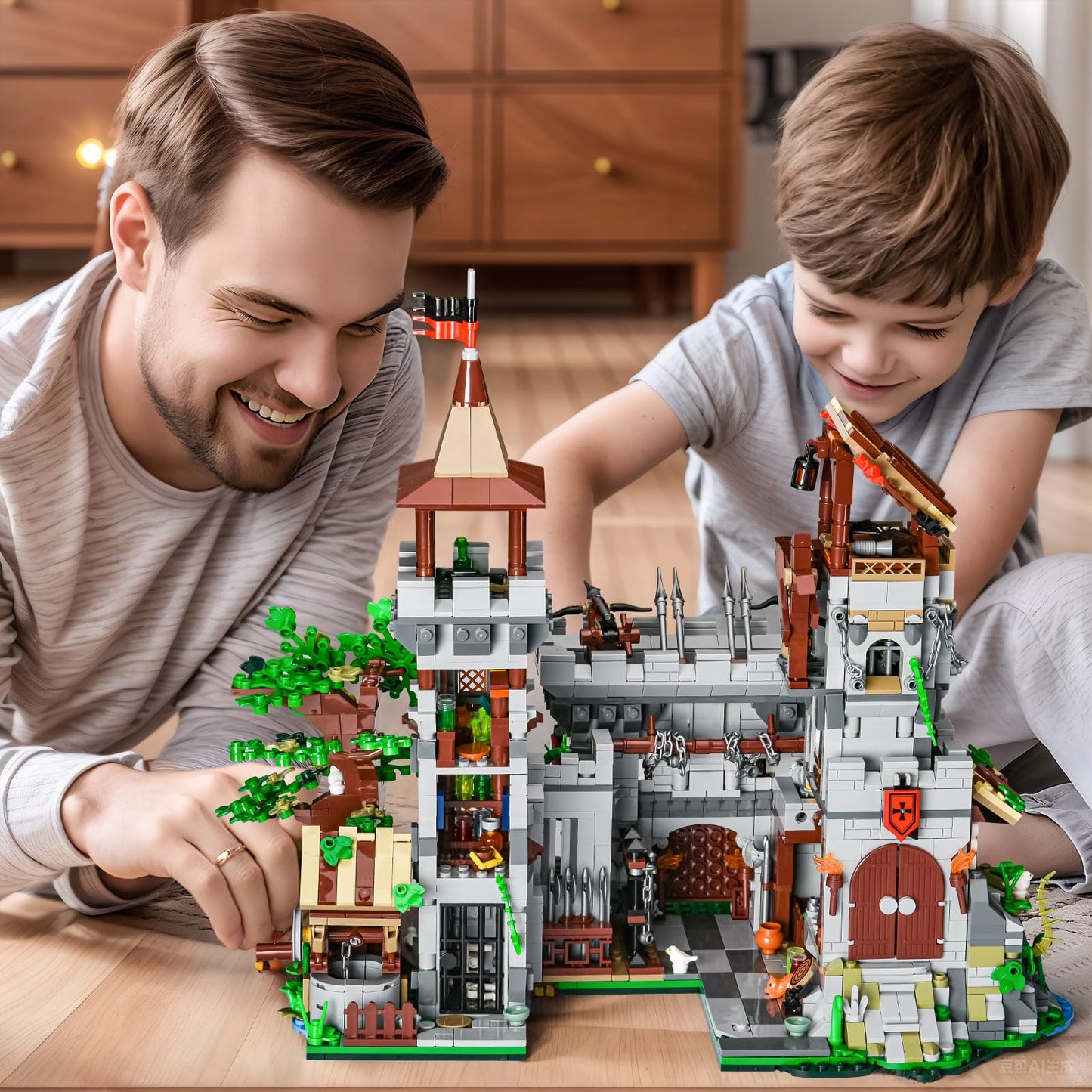 BNG Architecture Castle Building Set for Adult, 2 in 1 Fortress Architecture Building Block, House Collection STEM Toy, Home Office Decor and Creative Gift for Teen 14+(2568PCS)