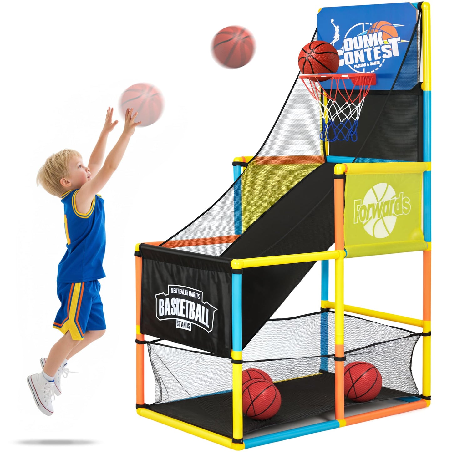LovesTown Arcade Basketball Game Set with 4 Balls, Indoor Basketball Hoop for Kids 3 to 12 Years, Outdoor Sport Play Carnival Games Sport Toys Gifts for Boys Girls, Ideal for Competition, Toddler Toys