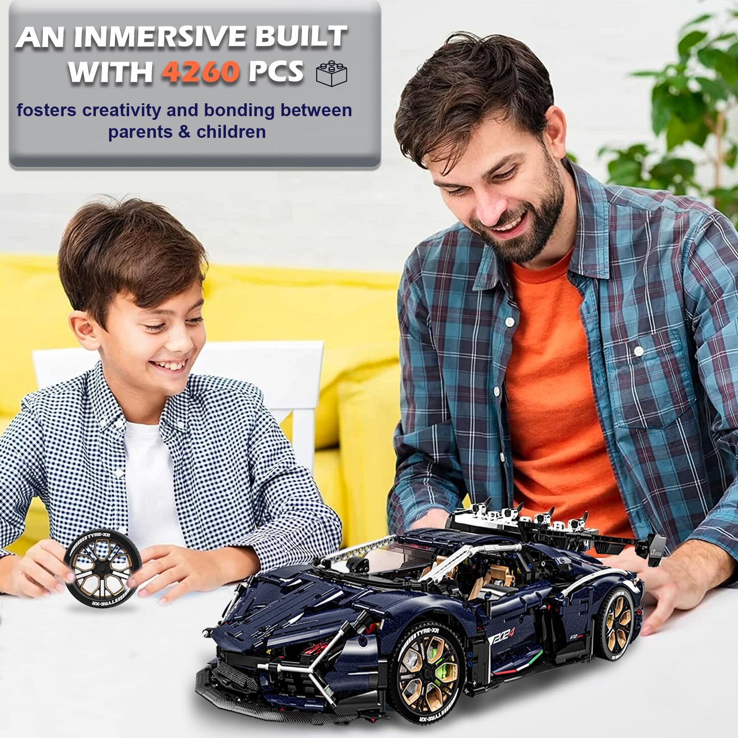 Lamb AVENTTAOR Super Car Building Toys - 1:8 Model Building Blocks Challenging Race Car Sets Toy Gifts Compatible With Lego Technic for Adults (4260pcs)
