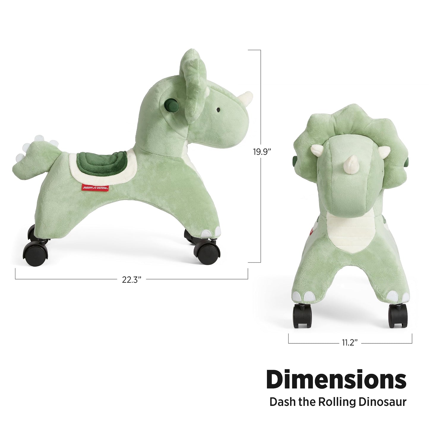 Toddler Toys 2-3, Baby Toys for Kids, One Year Old Girl Birthday Gifts and 1 Year Old Boy Gifts, Radio Flyer Dash The Rolling Dinosaur, for Ages 1-3 Years, Green