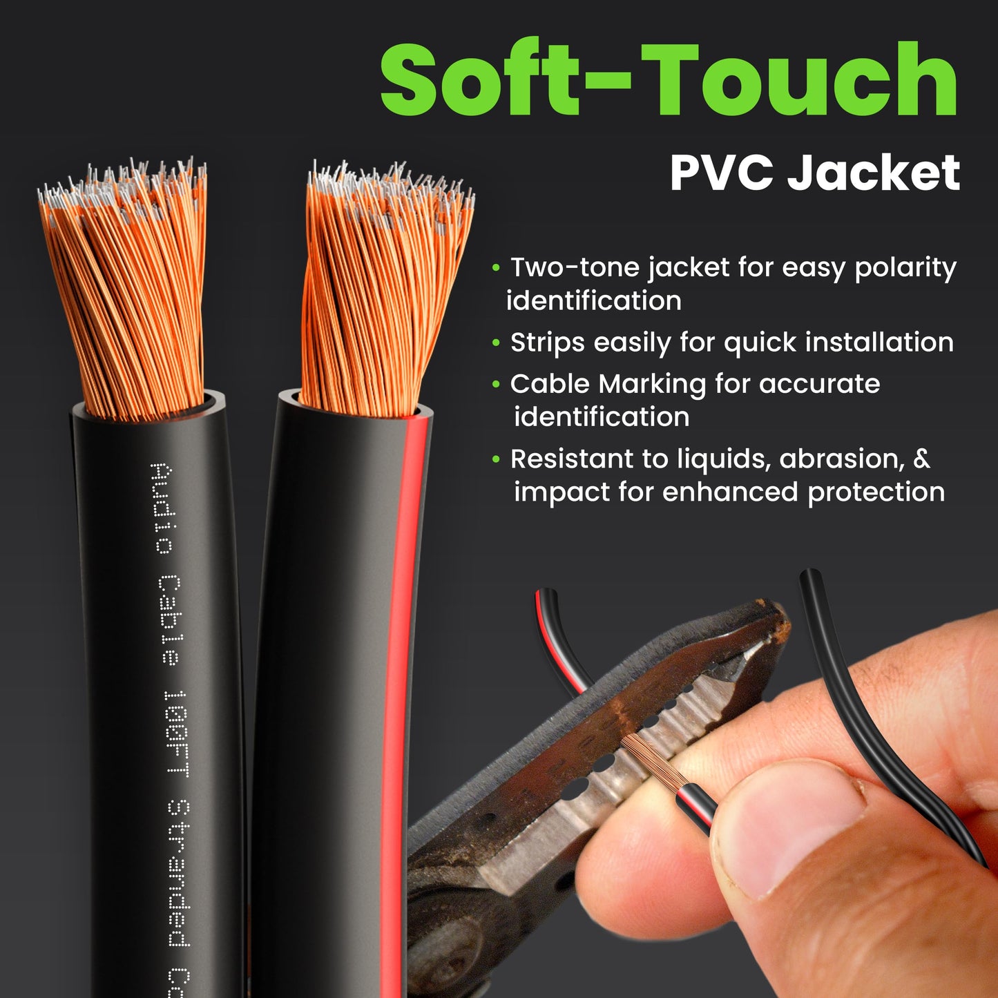 GEARit Speaker Wire 14 Gauge, Speaker Cable 500ft for Car Audio, Outdoors, Home Theater, CCA
