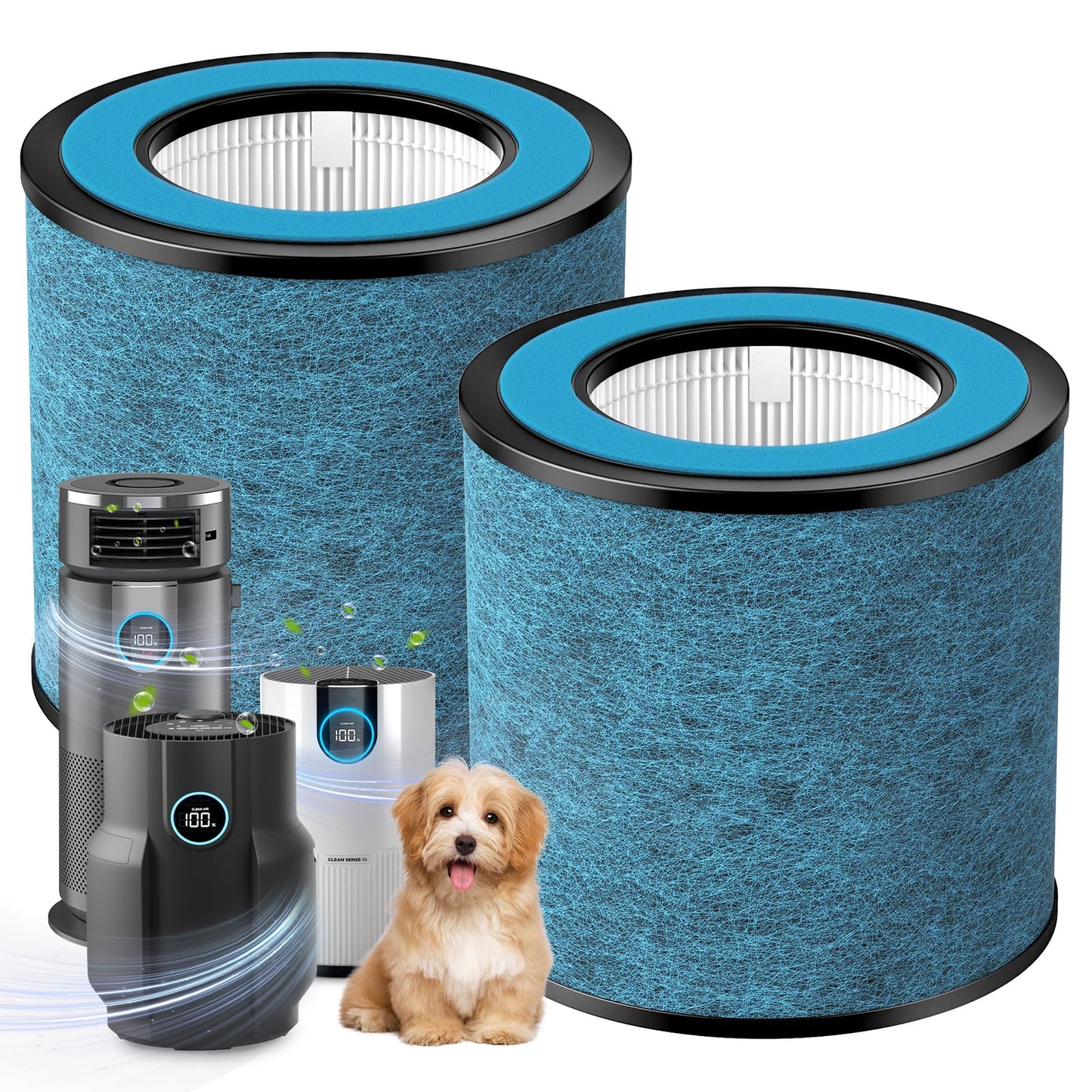HP152 NeverChange Filter Compatible with Shark HP152 HP153 NeverChange Air Purifier HP100, HP102, HP102PET, HP102PETBL, HP132, HC450, HC451, HC452, HC455 HEPA For 99.97% Particles Part # HE15FKPET