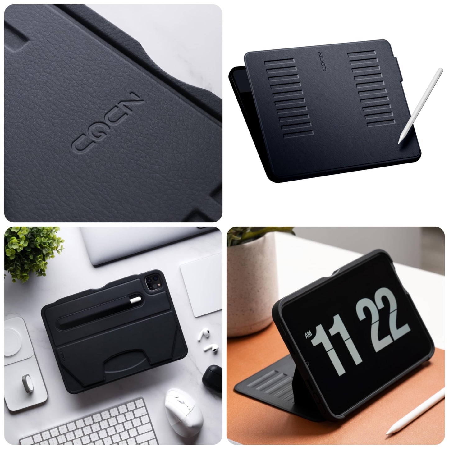 ZUGU Case for iPad Pro 12.9 Case 5th / 6th Generation Case 2021/2022 | Slim Protective Case with Wireless Apple Pencil Charging | Magnetic Stand & Sleep/Wake Magnetic Cover | Stealth Black