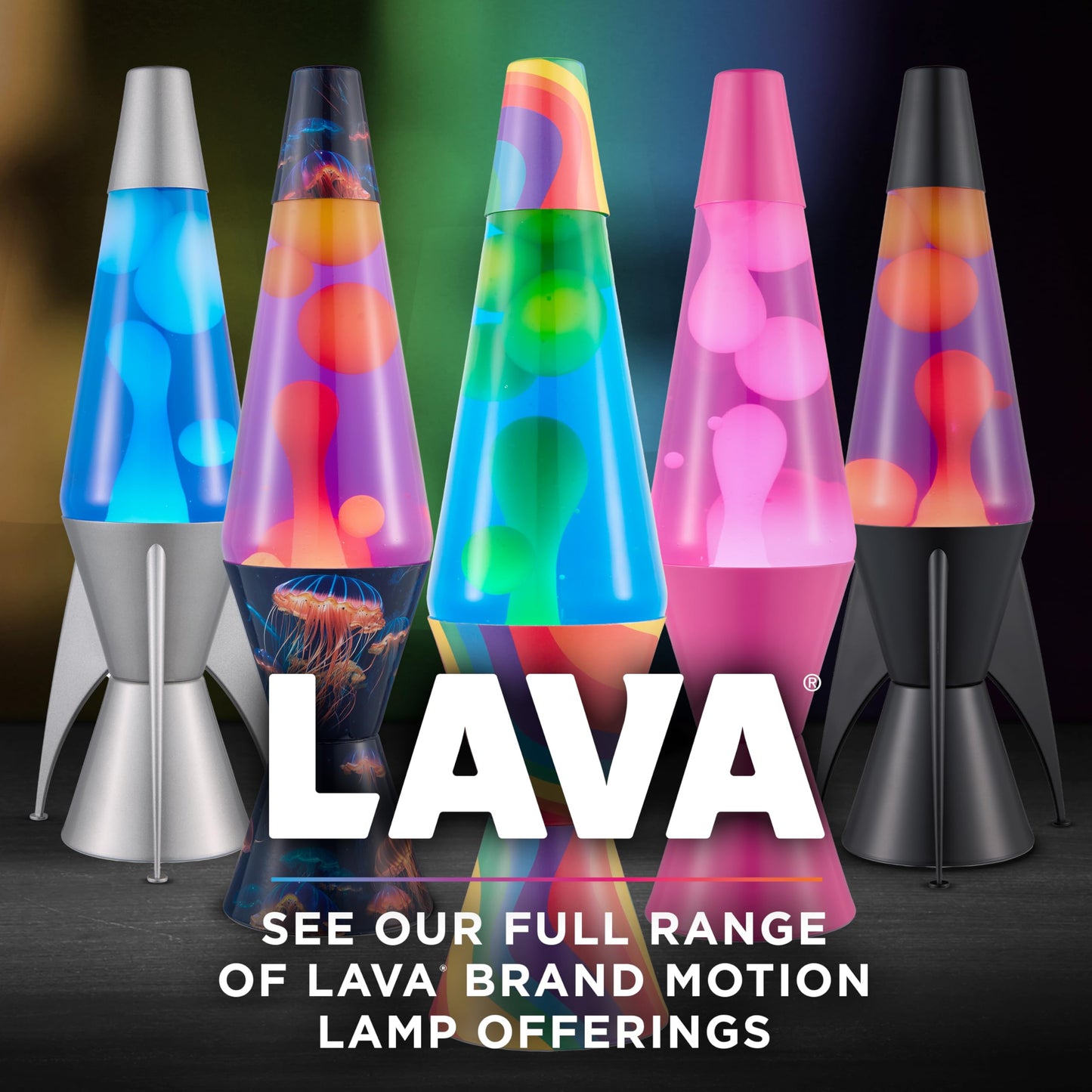 Lava The Original Lamp - 14.5" Gray Stratosphere – Retro Rocket Liquid Motion Lamp - White and Blue Liquid - Item #2390 (Amazon Exclusive)