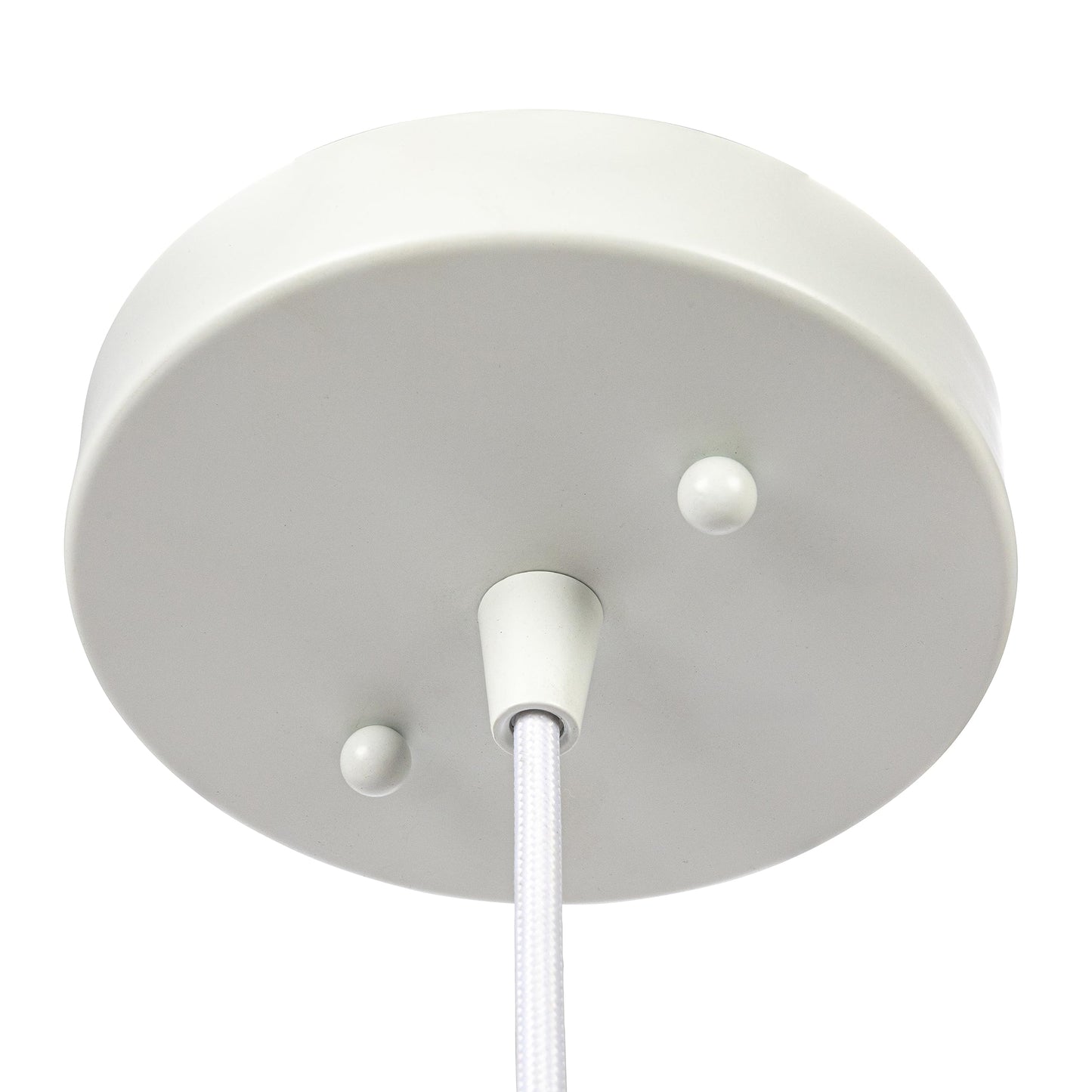 Robert Stevenson Lighting Sienna - Boho Ceramic Ceiling Light with White Fabric Cord, Matte White