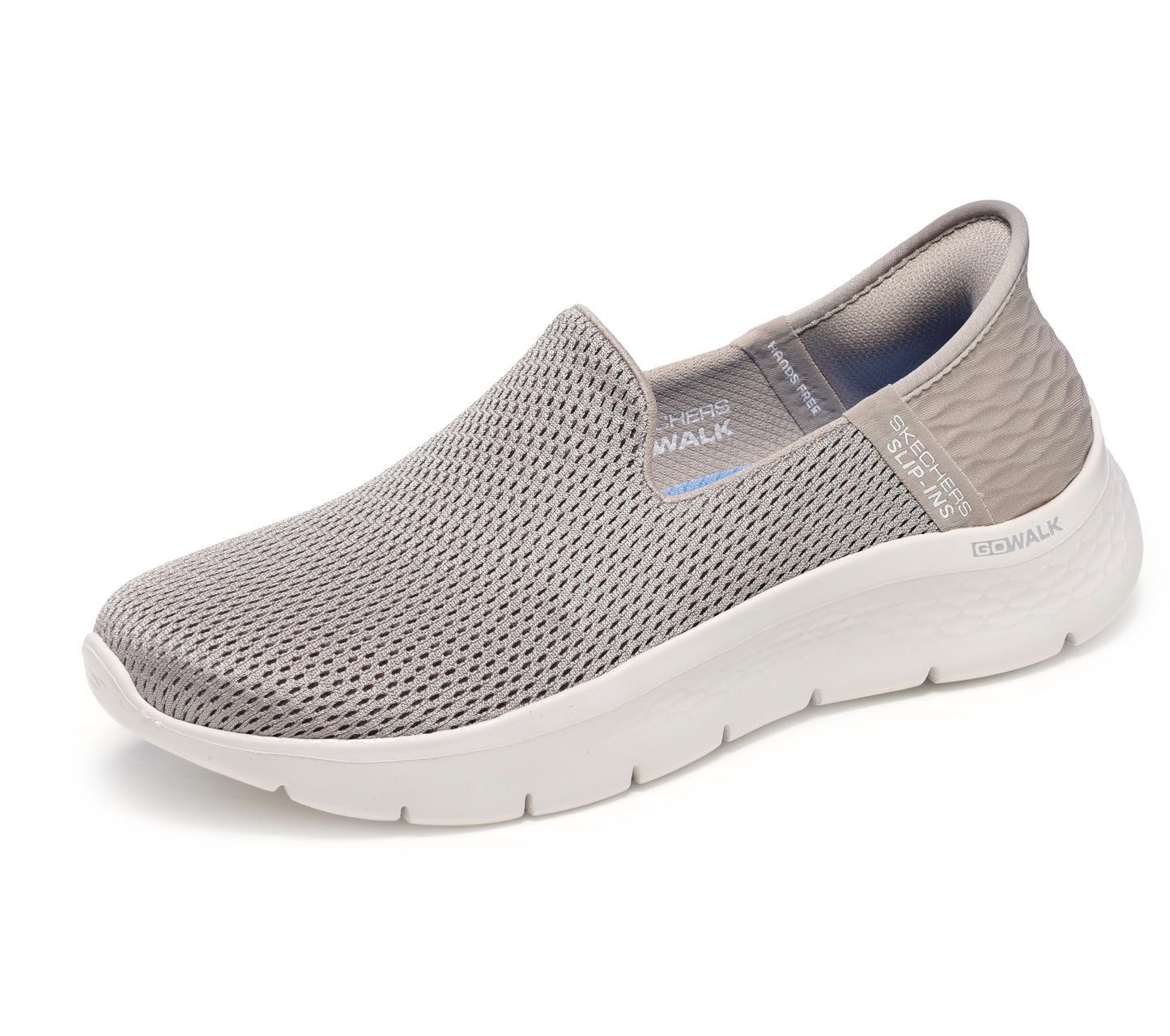 Skechers Women's Hands Free Slip-Ins Go Walk Flex-Relish Sneaker, Taupe/Blue, 8.5 Wide