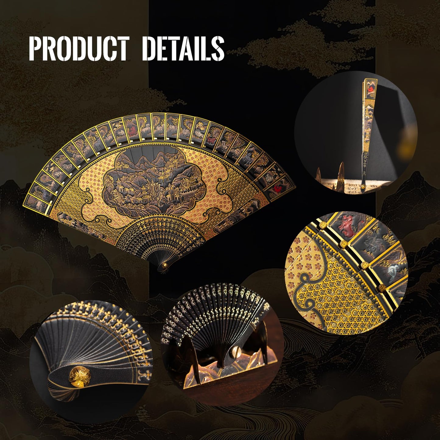 Piececool 3D Metal Puzzles for Adults, Folding Fan Metal Model Kits,Handheld Fan Building Kit for Women,DIY Crafts for Adult Family Time,Home Decor Best Gifts
