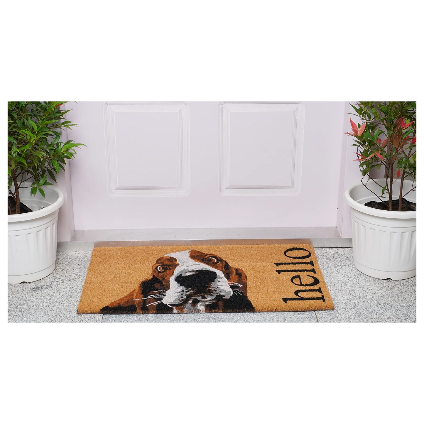 Calloway Mills Brown/White Basset Hound Doormat (24" x 36")