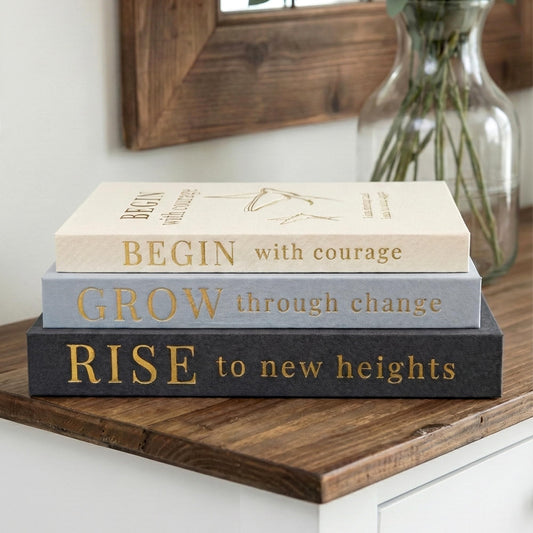Decorative Books for Home Decor | Elevate your Bookshelf Decor with Coffee Table Books (Fake Books Set of 3) | Faux Books for Decoration | Hollow Book Box with Hidden Storage | Decorative Storage Box