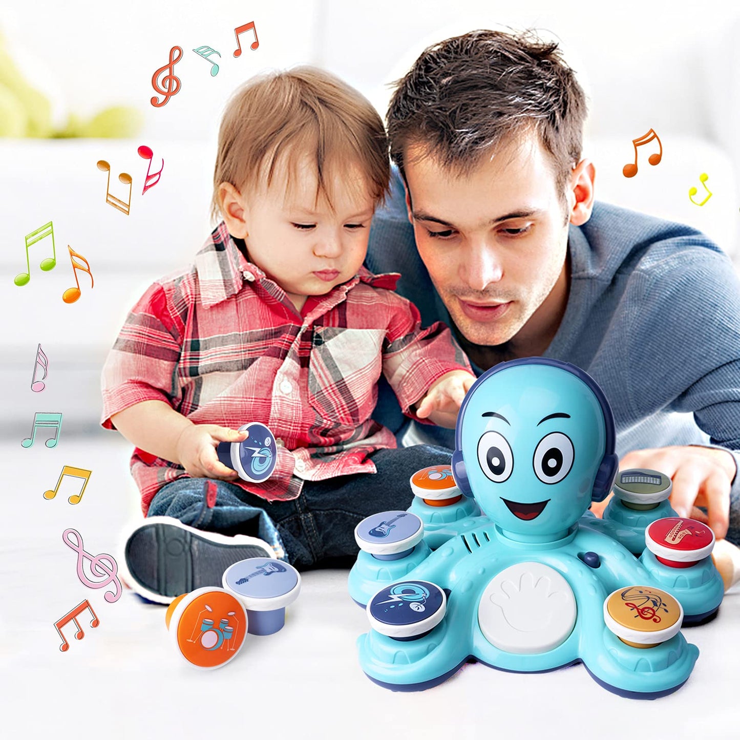 CYURMJUN Baby Musical Toy, Educational Toys for Toddlers, Octopus Musical Toy, Musical Educational Toys for Preschool, Birthday Toys for Girls and Boys