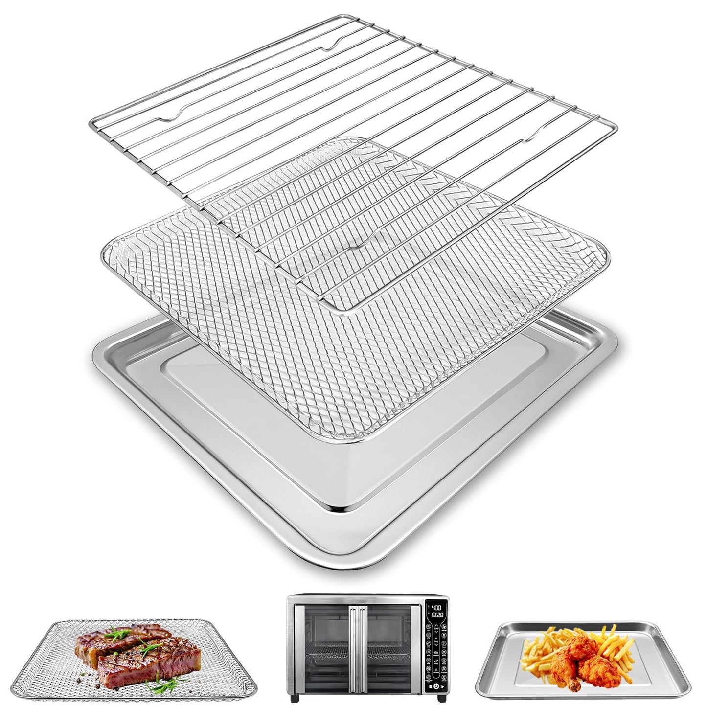 GWBSXM Toaster Oven Replacement Parts for Gourmia GTF7655 GTF7460 GTF7465, Air Fryer accessories Toaster Oven Air Fryer 17 cooking presets 1700W french door digital air fryer oven 24L capacity