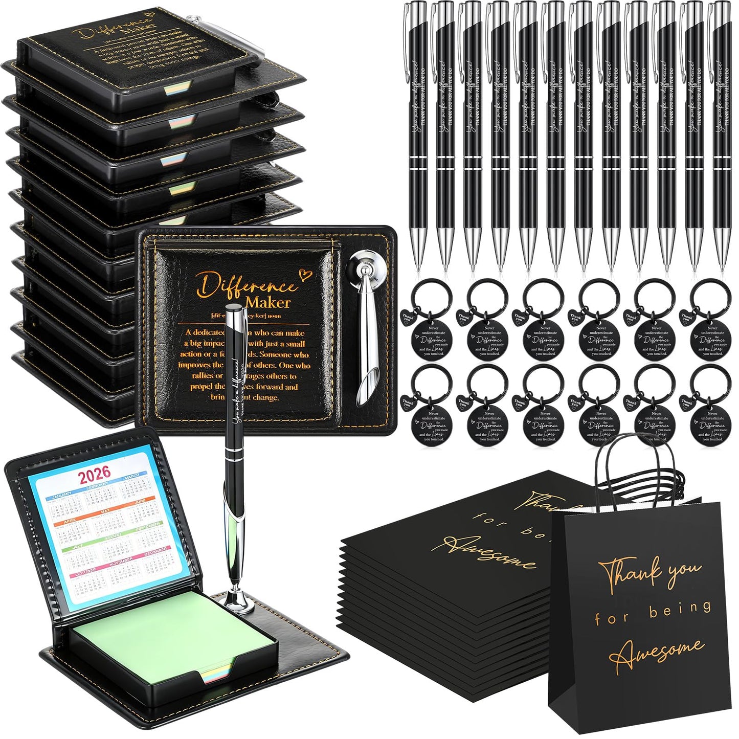 Resurhang 12 Set Difference Maker Gifts Bulk, Thank You Appreciation Gift for Employee Coworkers Nurses Teachers Boss Leader, Inspirational Motivational Gifts for Team Staff Teachers Nurse Volunteers