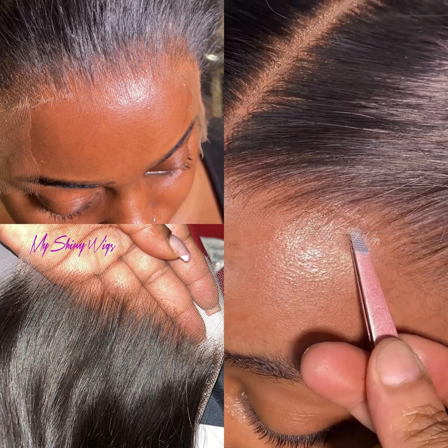 MY SHINY WIGS Skinlike HD Lace Closure 5x5, Bleached Knots Pre Plucked Clean Hairline, Unprocessed Brazilian Virgin Human Hair, Straight, Natural Black, 14 Inch Closure Only