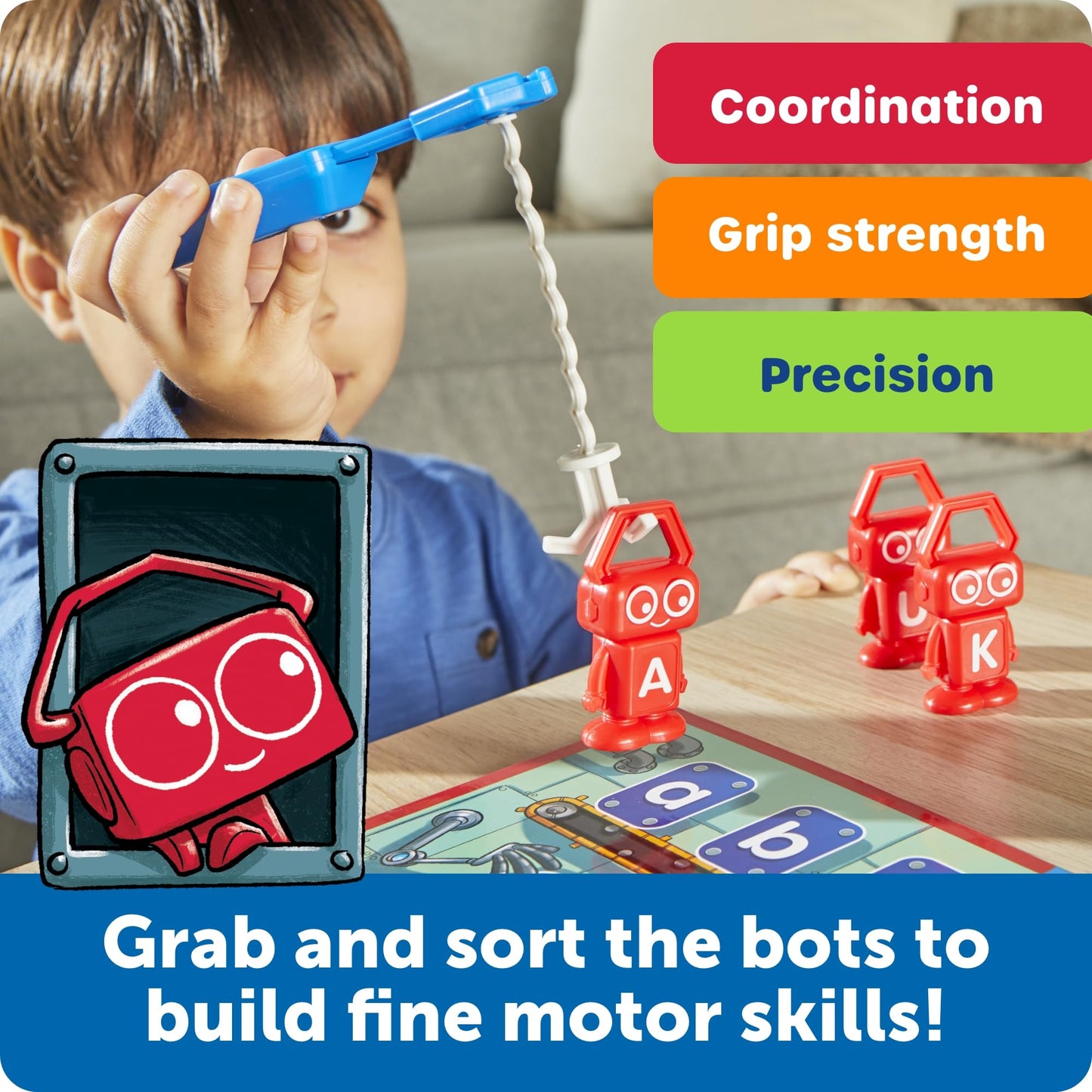 Learning Resources ABC Robot Factory - Alphabet Learning Toys for Toddlers, Letter Recognition for Preschoolers, Fine Motor Matching Letter Game, Educational Kids Preschool and Homeschool Board Games