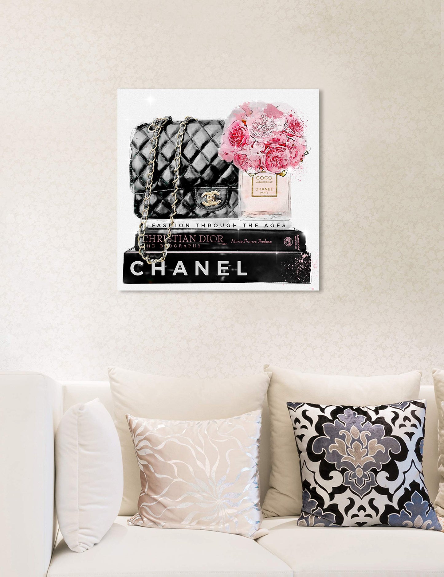 The Oliver Gal Artist Co. Fashion and Glam Wall Art Canvas Prints 'Elegant Essentials Paris' Handbags Home Décor, 16 in x 16 in