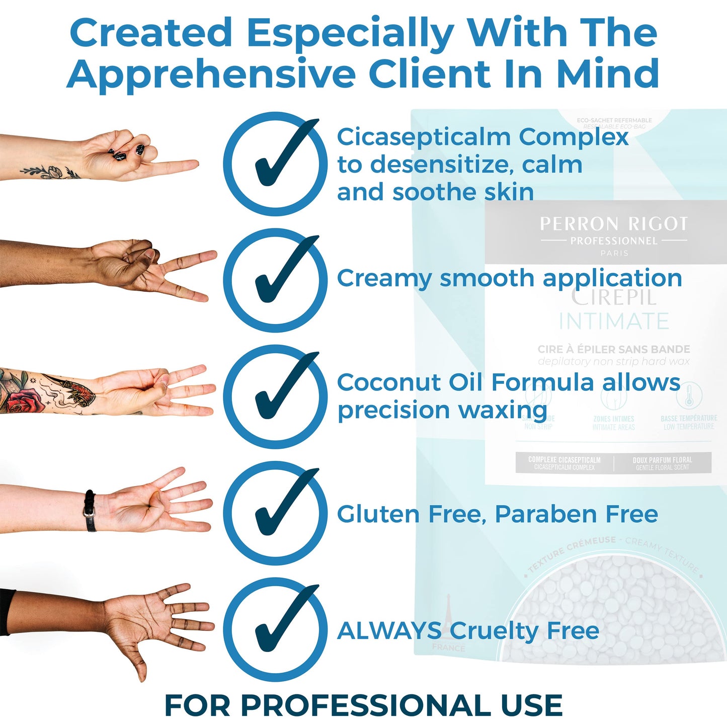 Cirepil - Intimate - 800g / 28.22 oz Wax Beads Bag - Soothing & Cicasepticalm Complex - All Hairs, Perfect for Intimate Areas & Sensitive Skins
