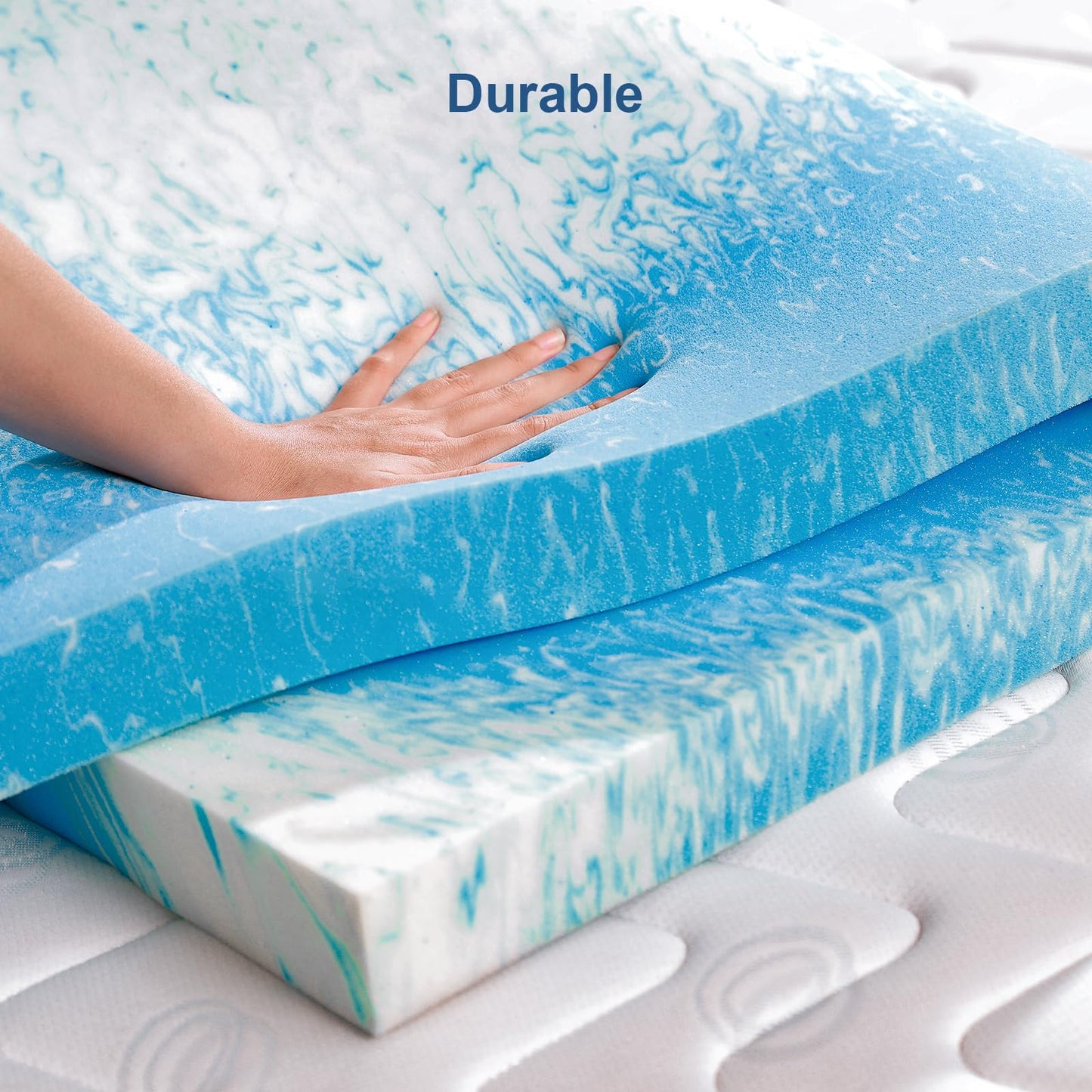 Bynex 2 Inch Gel Memory Foam Mattress Topper, Full Size Cooling Bed Topper for Back Pain & Pressure Relief