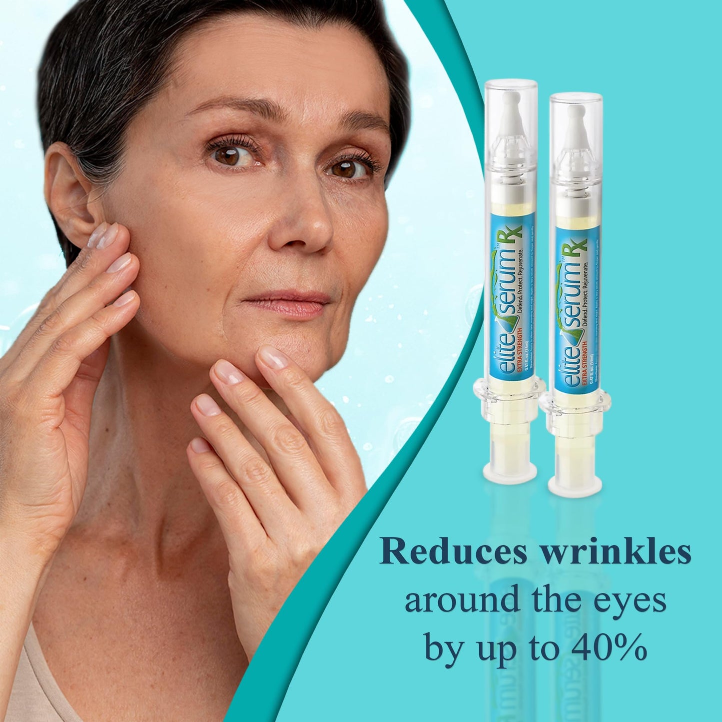 Elite Serum Rx - Anti Aging Under Eye Serum for Dark Circles and Puffiness with 7 Patented Peptides - Extra Strength Eye Lifting and Firming Serum for Wrinkle Repair and Eye Bags Treatment