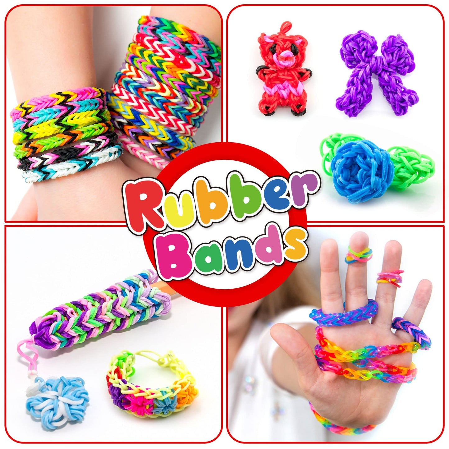 17160+ Loom Rubber Bands Refill Kit in 34 Color with 600 Clips,6 Hooks,1 Instruction, Premium Bracelet Making Kit for Kids Weaving DIY Crafting Gift