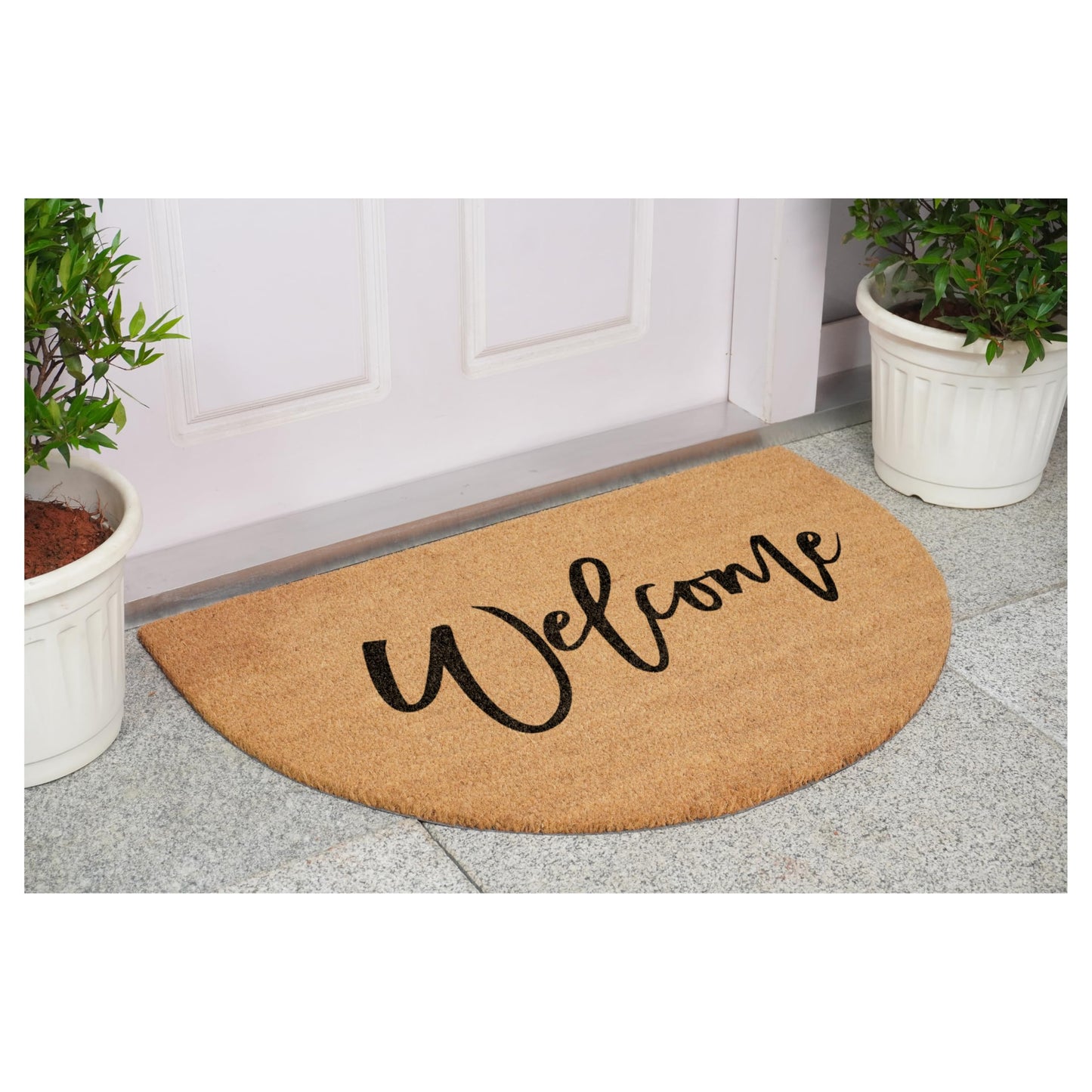 Calloway Mills 114602436 Half Round Cursive Welcome Doormat, 24"x36"