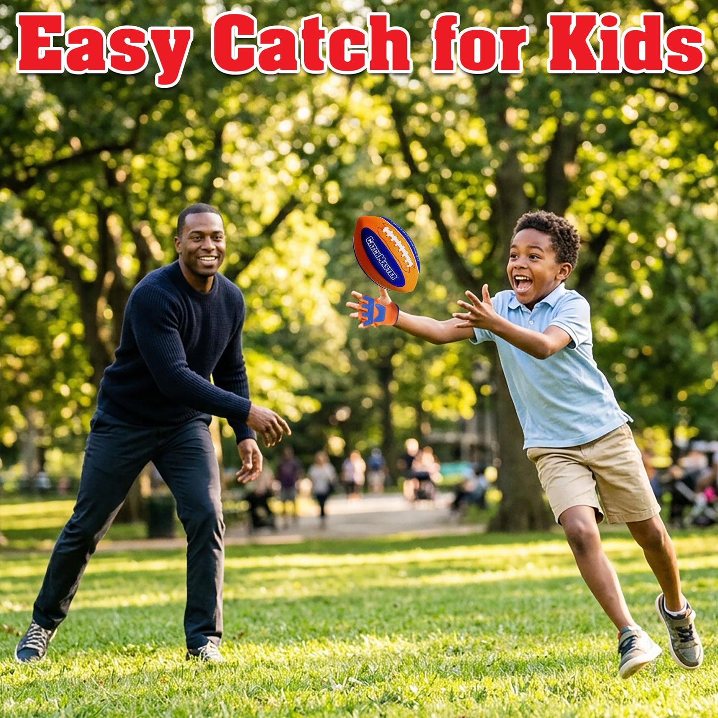 CatchMaster Water Football Set – Pool & Beach Easy Catch Hook-and-Loop Ball + 2 Gloves, Waterproof Outdoor Backyard Game