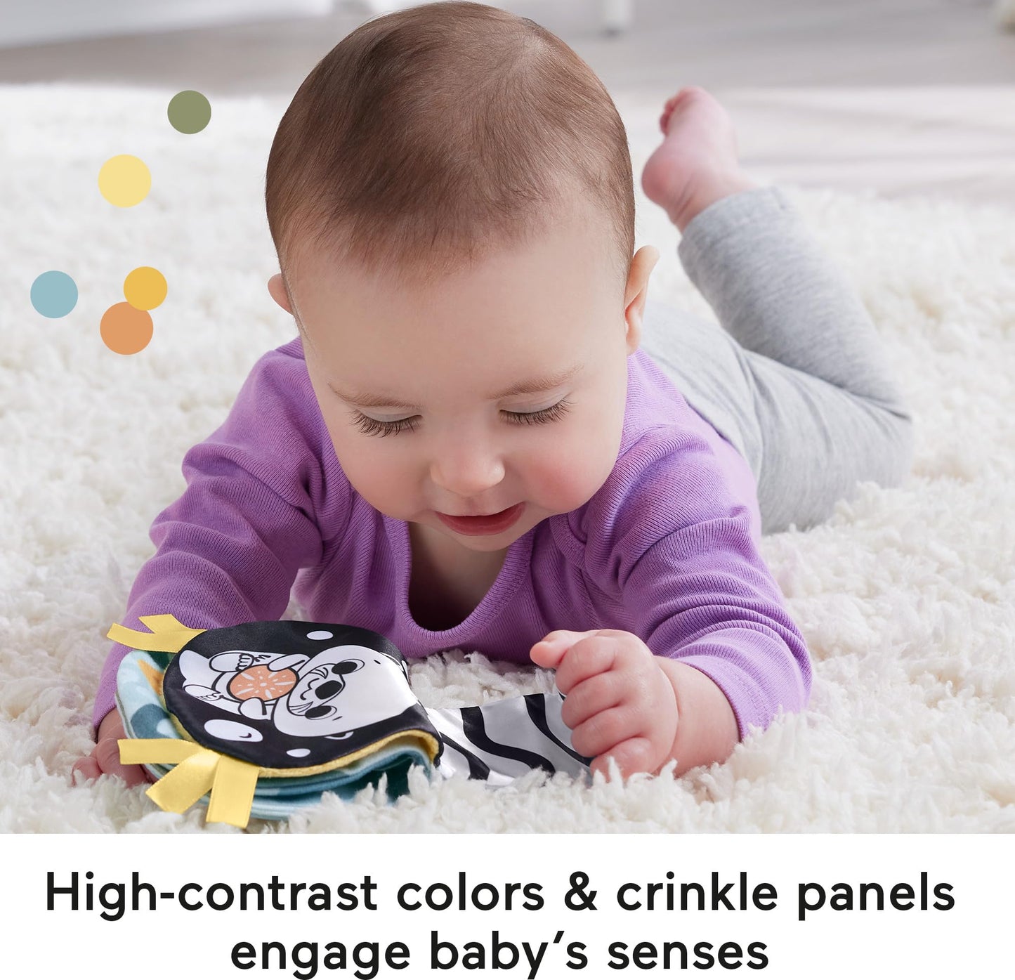 Fisher-Price Baby Toy 2-in-1 Rockin’ Tummy Time Otter Plush Sensory Activity with Soft Book for Newborn Play Ages 0+ Months