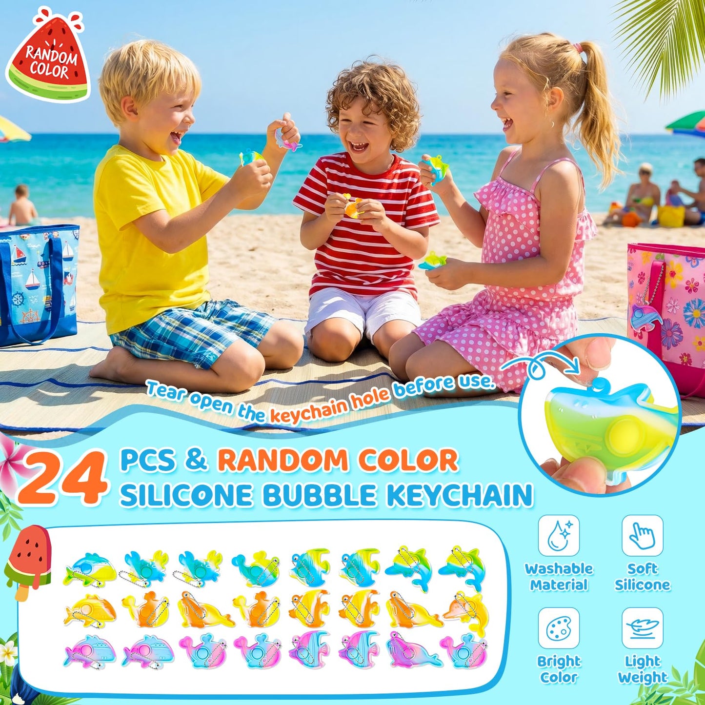 194 PCS Pool Party Favors Beach Party Favors, Summer Party Favors for Kids 3-8 8-12, Beach Balls, Hand Flying Helicopter, Pool Party Supplies for Birthday Party Favors, End of Year Student Gifts