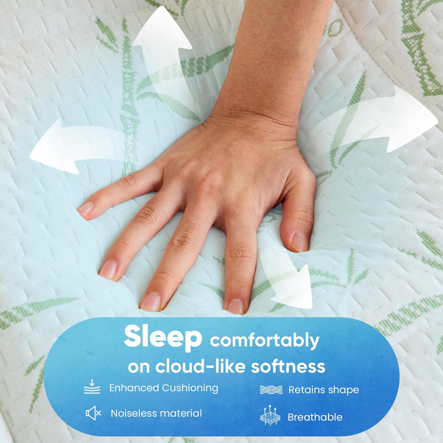 OLIXIS Premium Dual Gel Memory Foam Mattress Topper, CertiPur-US Certified Cooling & Breathable Comfort, Pressure Relief Medium Firm Support for All Sleepers – Enhanced Sleep,Queen