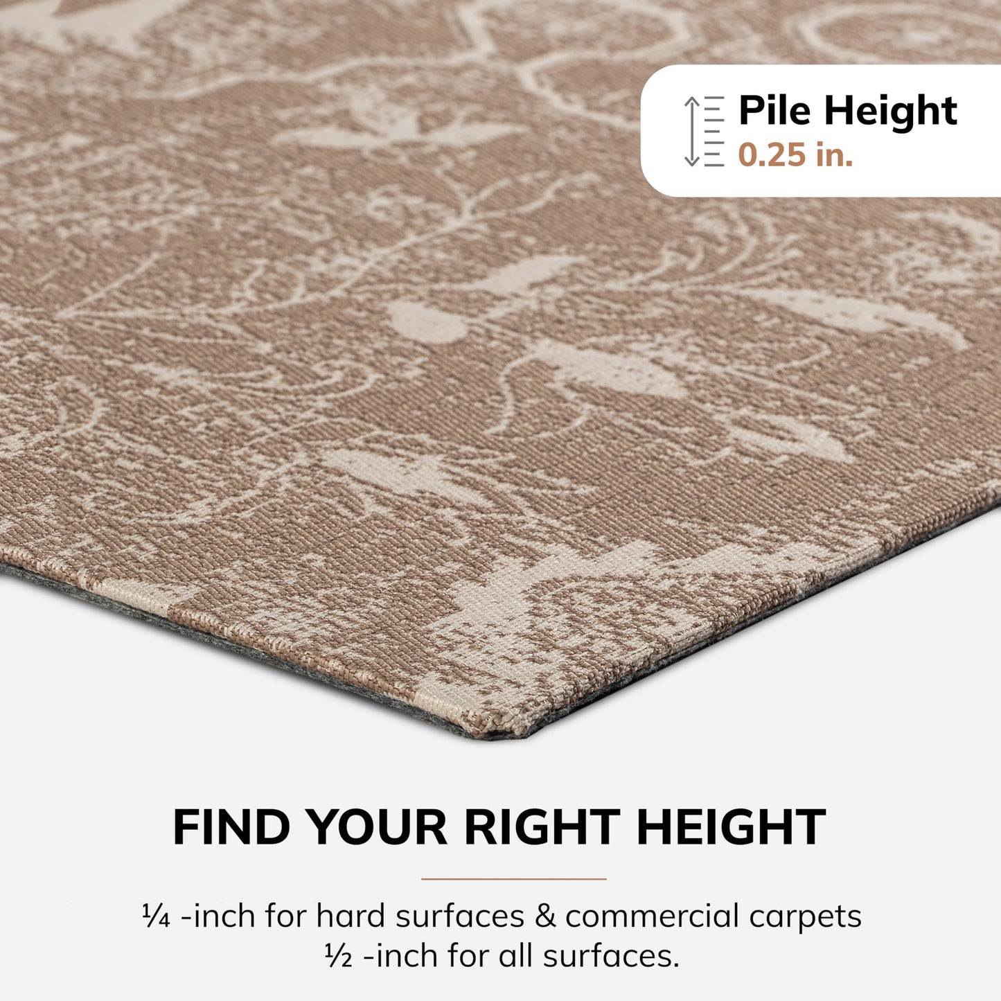 Anji Mountain Rug'd Chairmat Carpet Desk Mat-Jacquard Woven Top, Anti-Slip Backing for Low Pile Carpets & Hard Surfaces - Office Chair Desk Accessories Floor Chair mats, Tamanrasset (36 x 48)