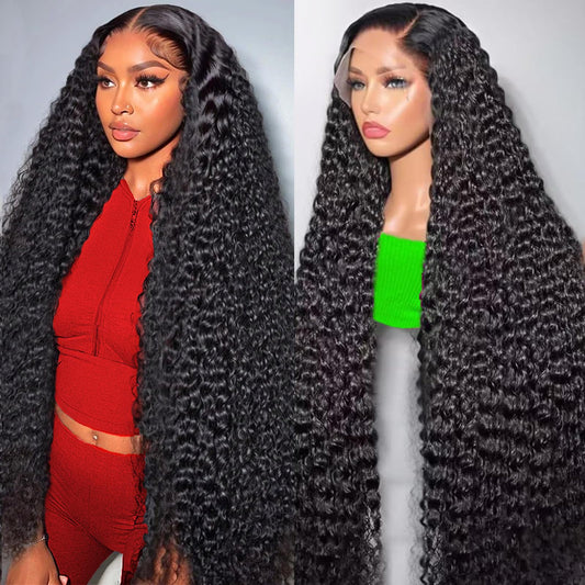 13x6 Deep Wave Lace Front Wigs Human Hair Wigs for Women Deep Curly Lace Front Wig Human Hair HD Lace Frontal Wigs Human Hair Pre Plucked with Baby Hair (30 Inch)