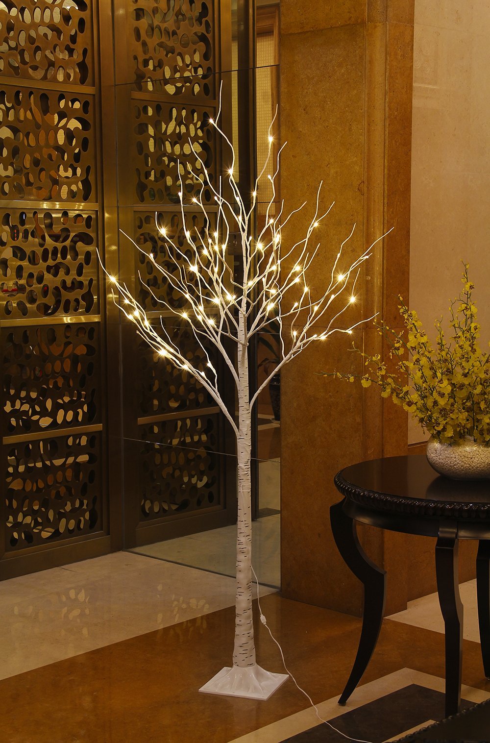 LIGHTSHARE 6 Feet Birch Tree, 72 LED Lights, Warm White, for Home, Festival, Party, and Christmas Decoration, Indoor and Outdoor Use