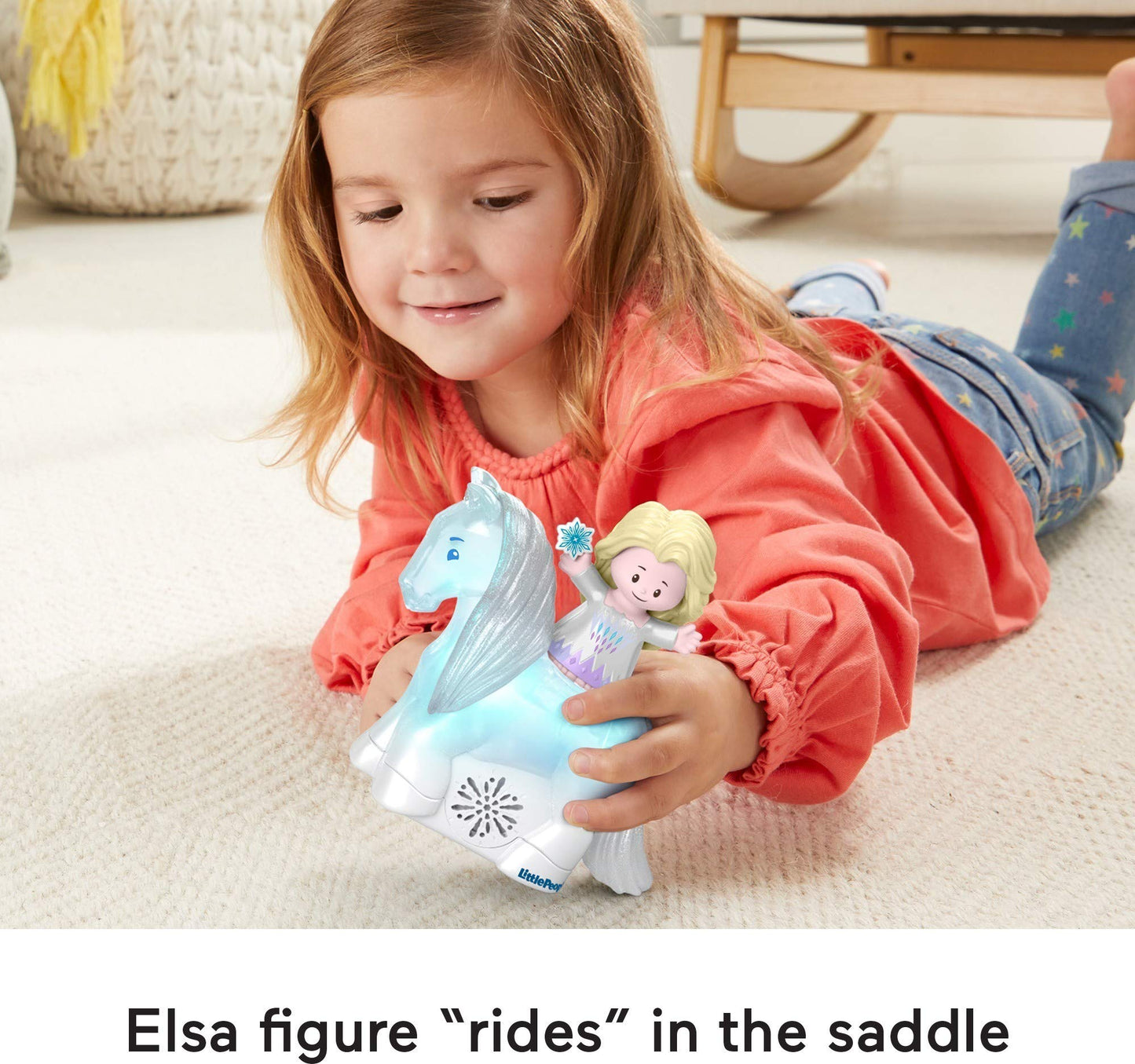 Fisher-Price Little People Toddler Toys Disney Frozen Elsa & Nokk Figure Set with Lights & Sounds for Preschool Pretend Play Kids Ages 18+ Months