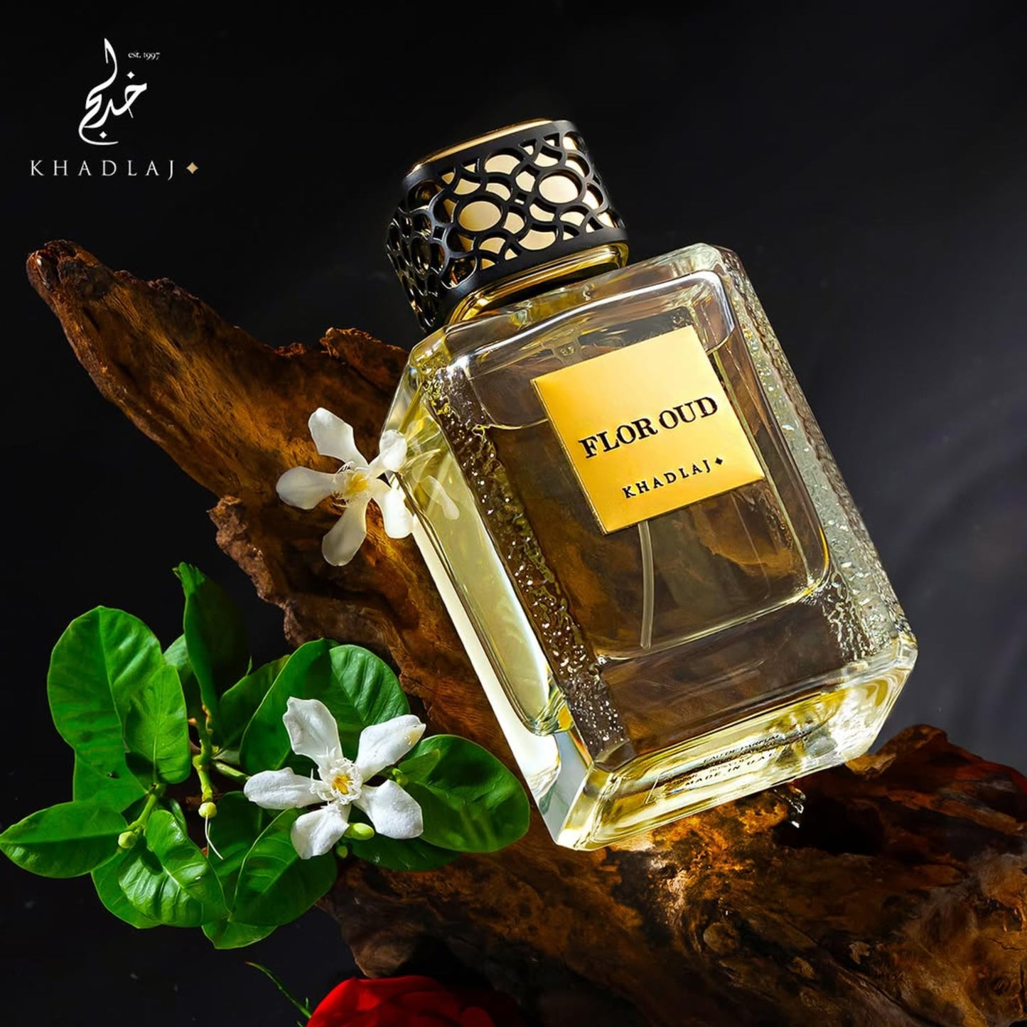 Khadlaj Maison Flor Oud Eau De Parfum Spray for Men, 3.4 Ounce