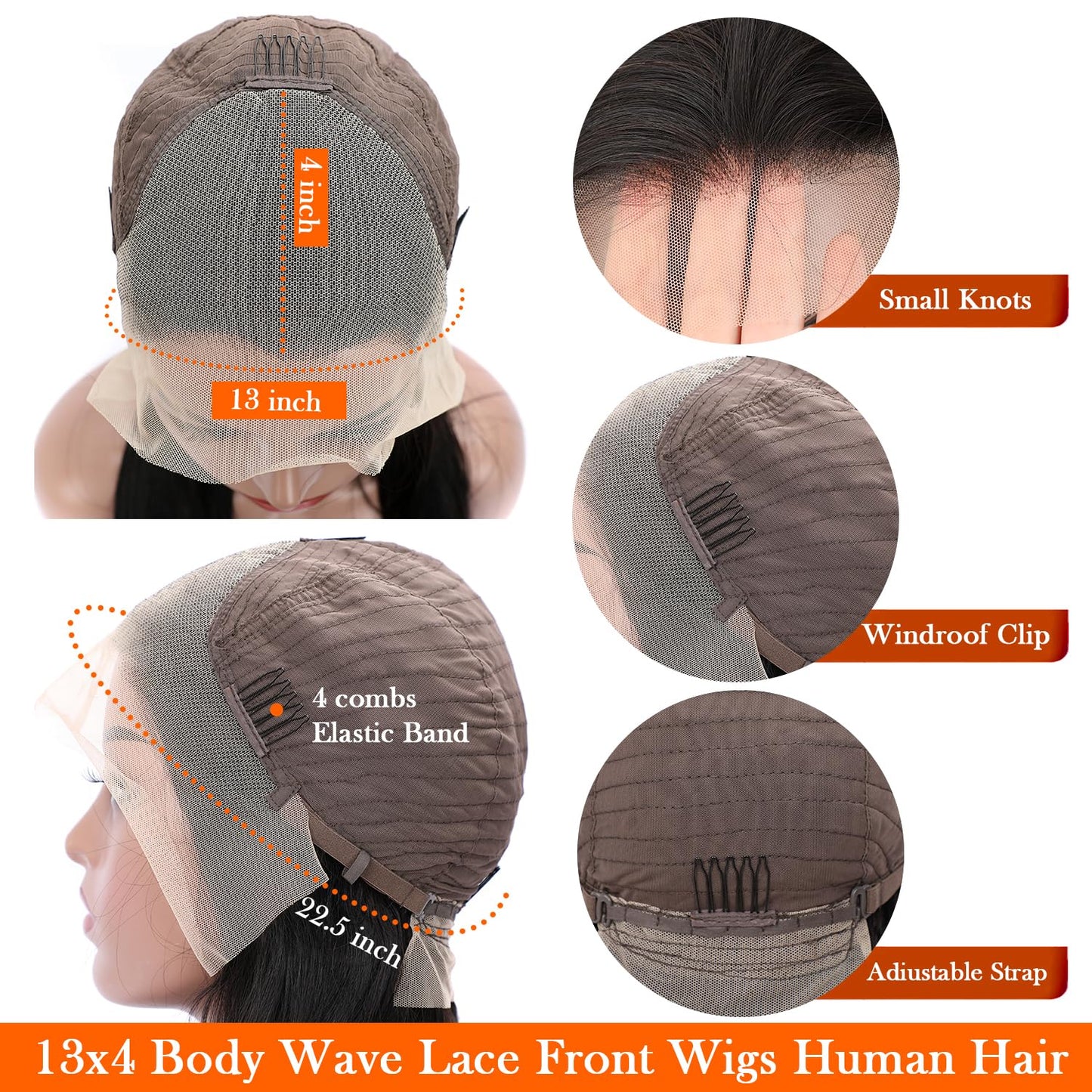 28 Inch Body Wave Lace Front Wigs Human Hair 13x4 HD Transparent Lace Frontal Wigs Human Hair 180% Density Glueless Wigs Human Hair Pre Plucked With Natural Hairline Baby Hair Wigs For Black Women