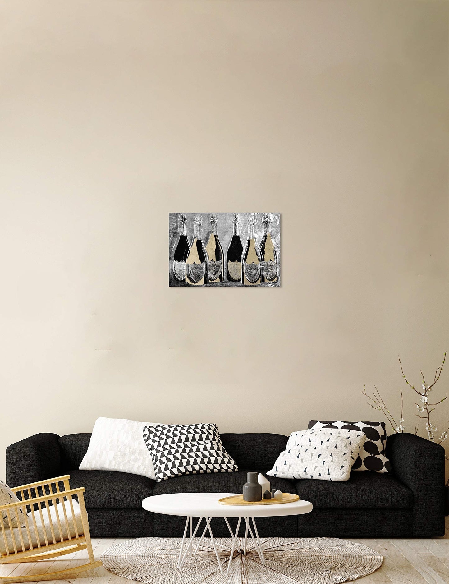 The Oliver Gal Artist Co. Drinks and Spirits Wall Art Canvas Prints 'Dom Party Glam' Home Décor, 24 in x 16 in, Gold, Black
