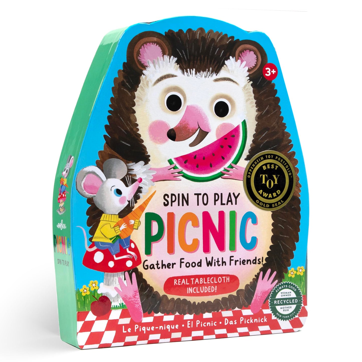 eeBoo: Spin to Play Picnic - Game for Kids, Gather Food with Friends, Preschool, Ages 3+, 2-4 Players, 15-25 Min Playing Time