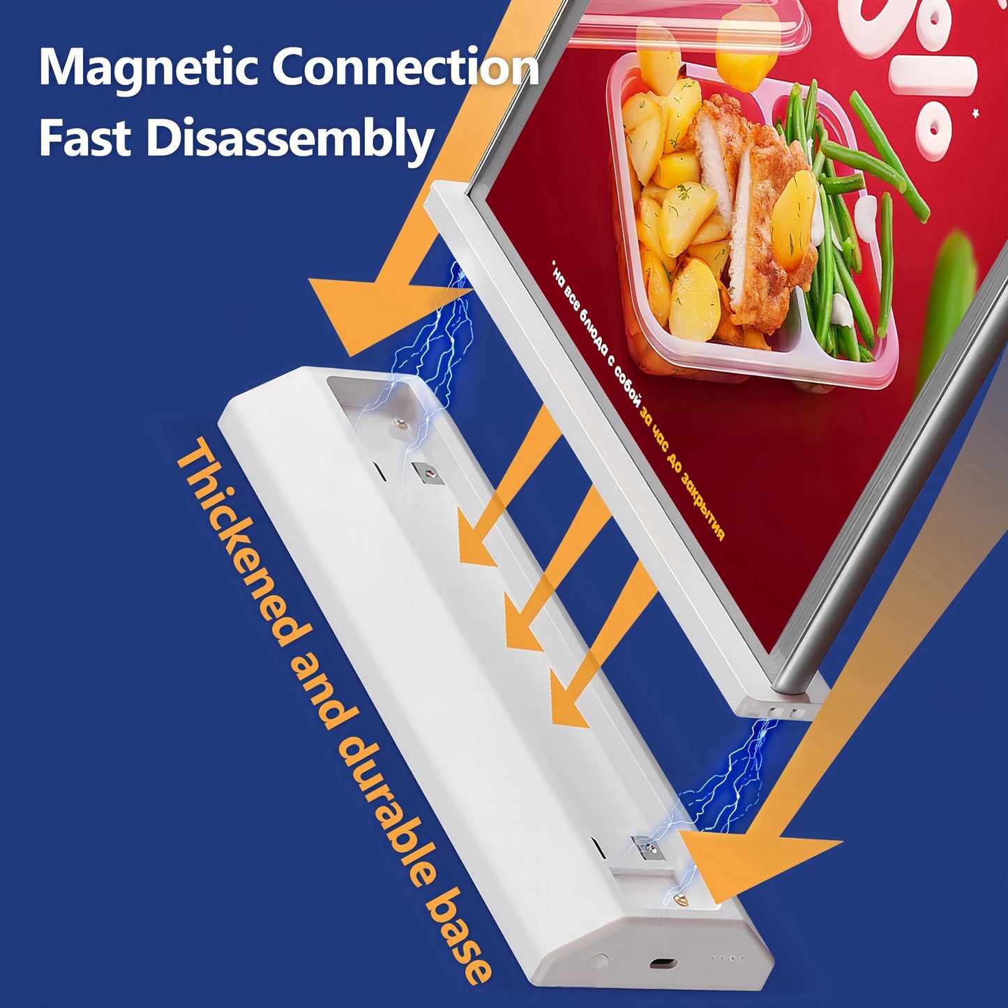 A4 Size Tabletop LED Sign Holder, Brightness Adjustable Desktop Advertising Light Box, Charged via USB, Durable Light up Menu Holder for Restaurants, Bars, Hotels, Stores, Offices, Wedding