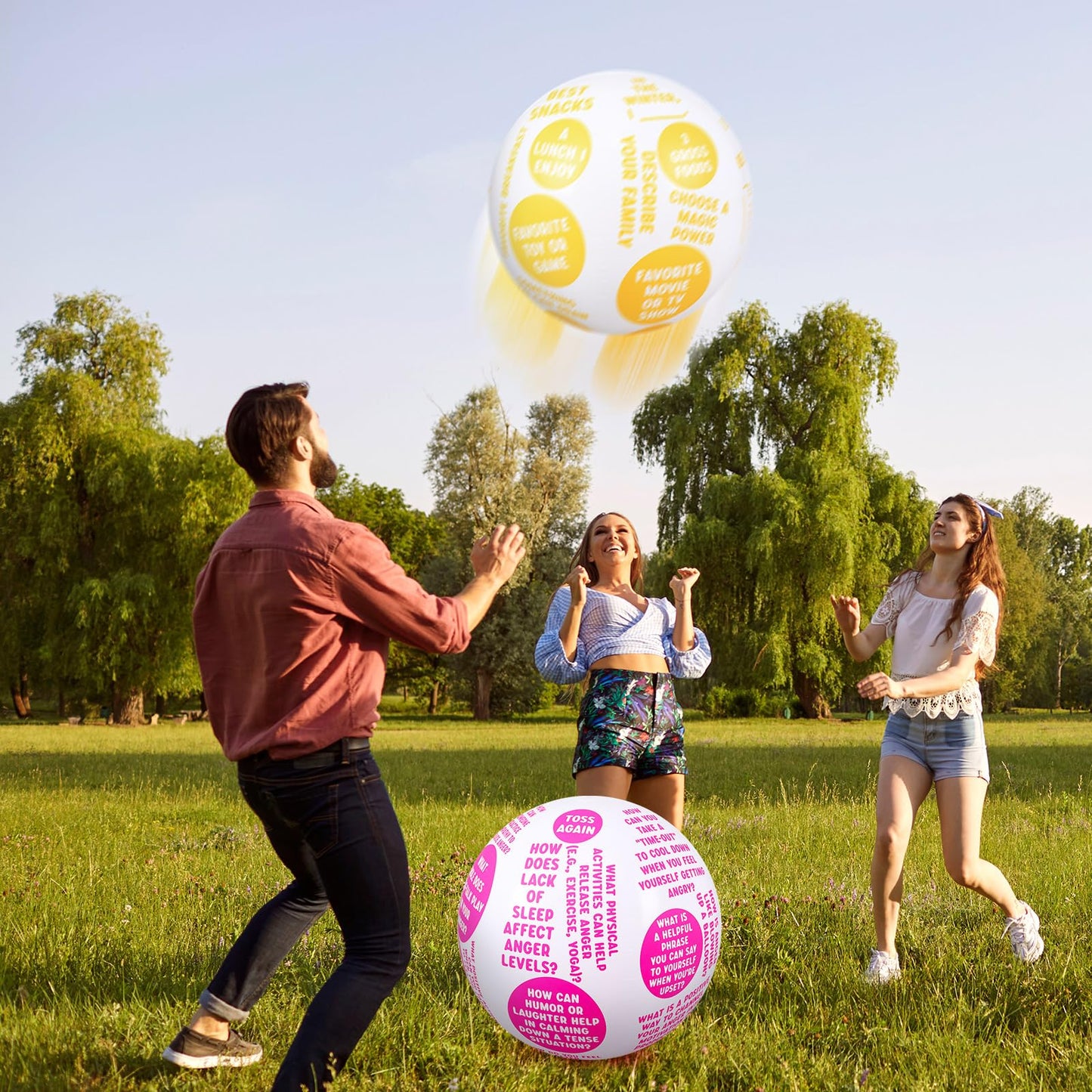 Foilswirl 6 Pcs Coping Skills Balls 24 Inch How to Cope with Anxiety Social Conversation Skill Self Esteem Anger Management for Adult Fun Group Therapy Tool Games Activity