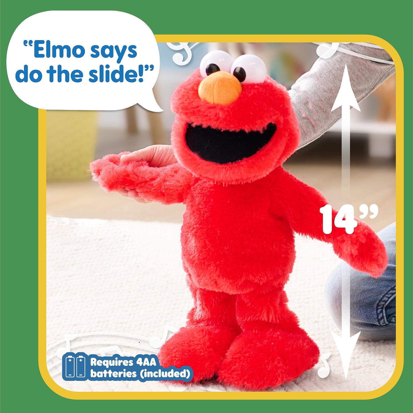 Sesame Street Feature Plush Elmo Slide, Kids Toys for Ages 18 Month, Gifts and Presents