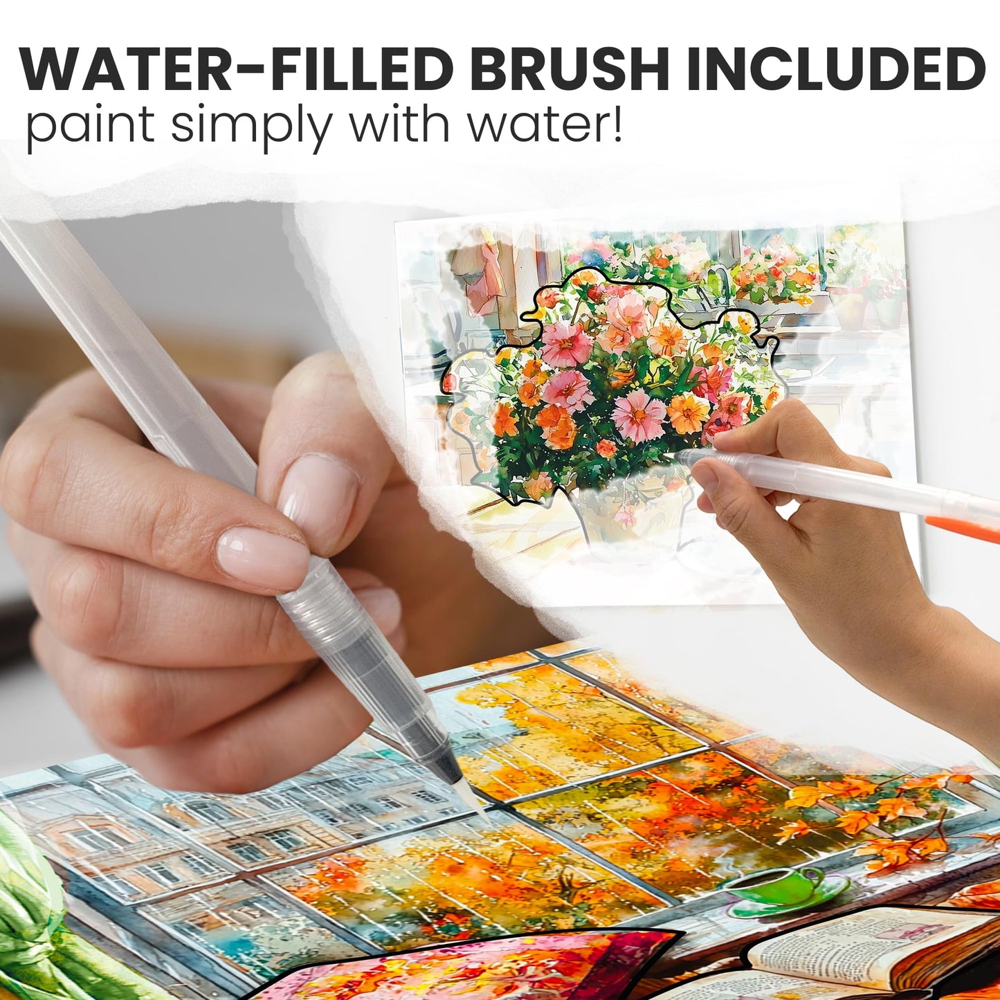 QUOKKA Dementia Activities for Seniors - Water Painting for Dementia and Alzheimer’s Patients - 10 Pack Cozy Home Art Sheets - No Mess Crafts and Cognitive Gifts for Elderly Adults in Nursing Homes